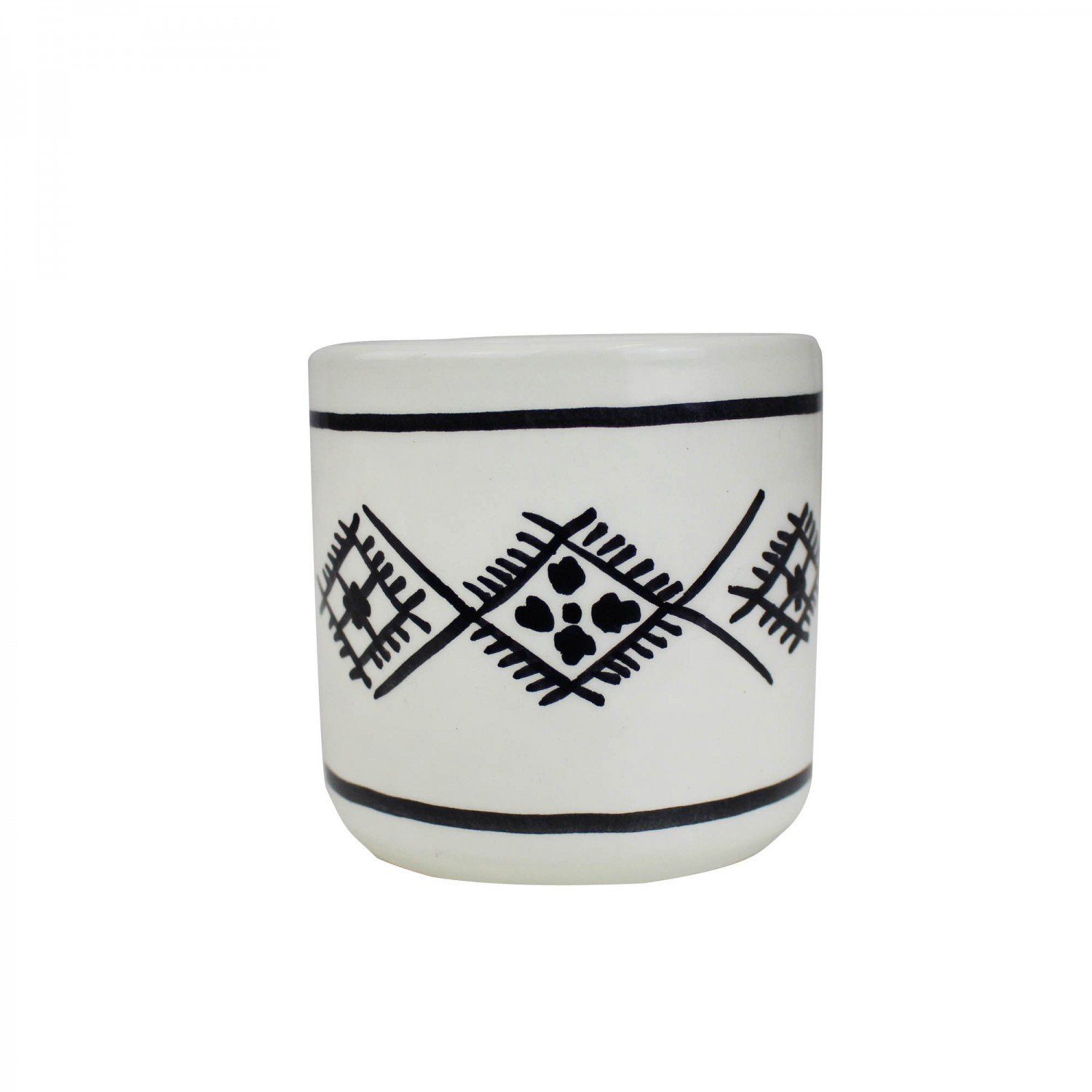 mitienda Tasse Tasse Nabeul aus Keramik weiß handbemalt, Tunesien