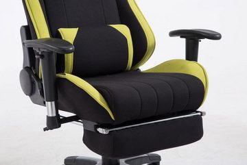TPFLiving Gaming-Stuhl Shiva mit bequemer Rückenlehne - höhenverstellbar und 360° drehbar (Schreibtischstuhl, Drehstuhl, Chefsessel, Bürostuhl XXL), Gestell: Kunststoff schwarz - Sitzfläche: Stoff schwarz/grün