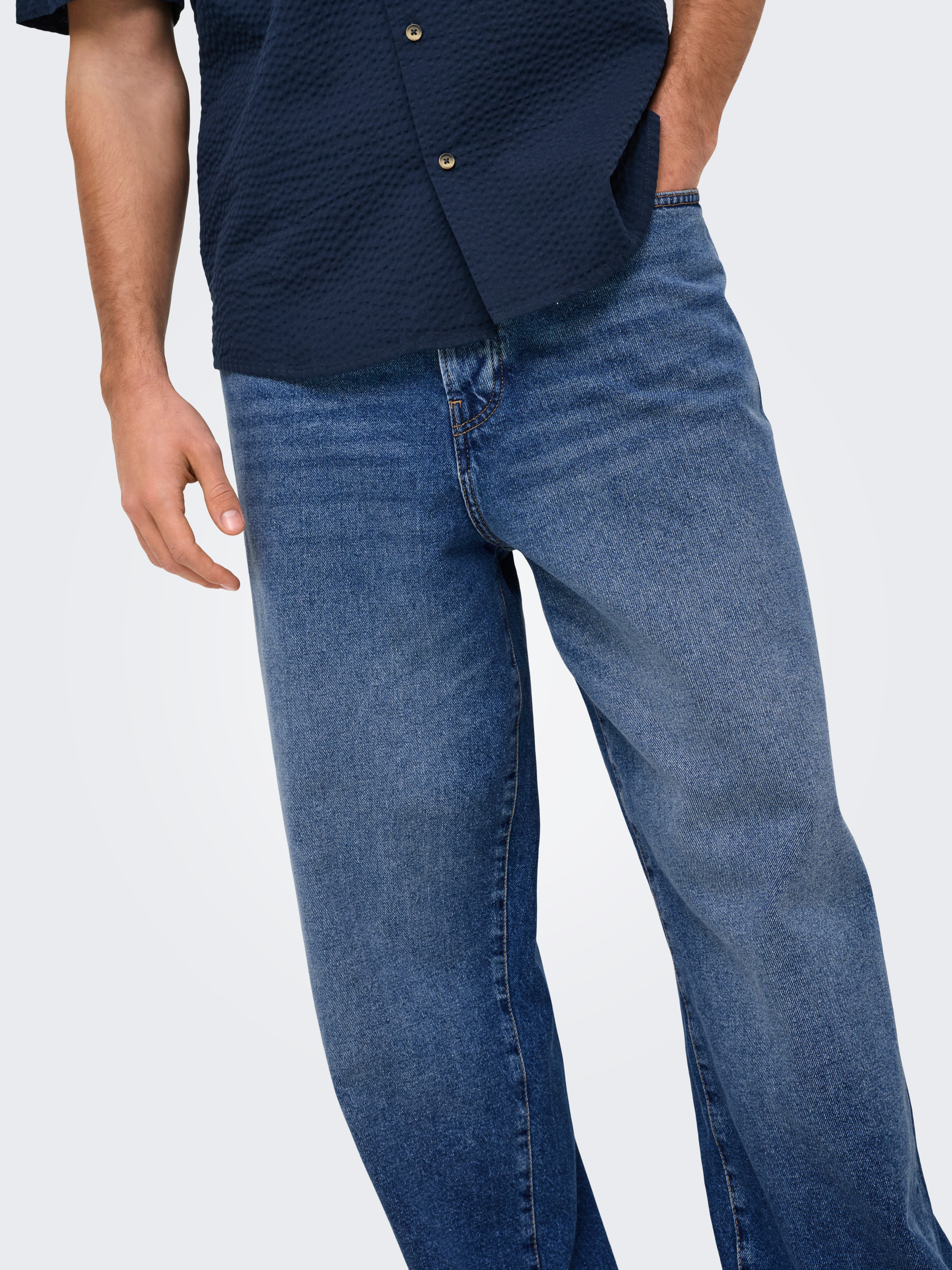 ONLY & SONS Relax-fit-Jeans ONSFADE LOOSE BOX TAI DNM MU OTL Baumwolle, rel günstig online kaufen