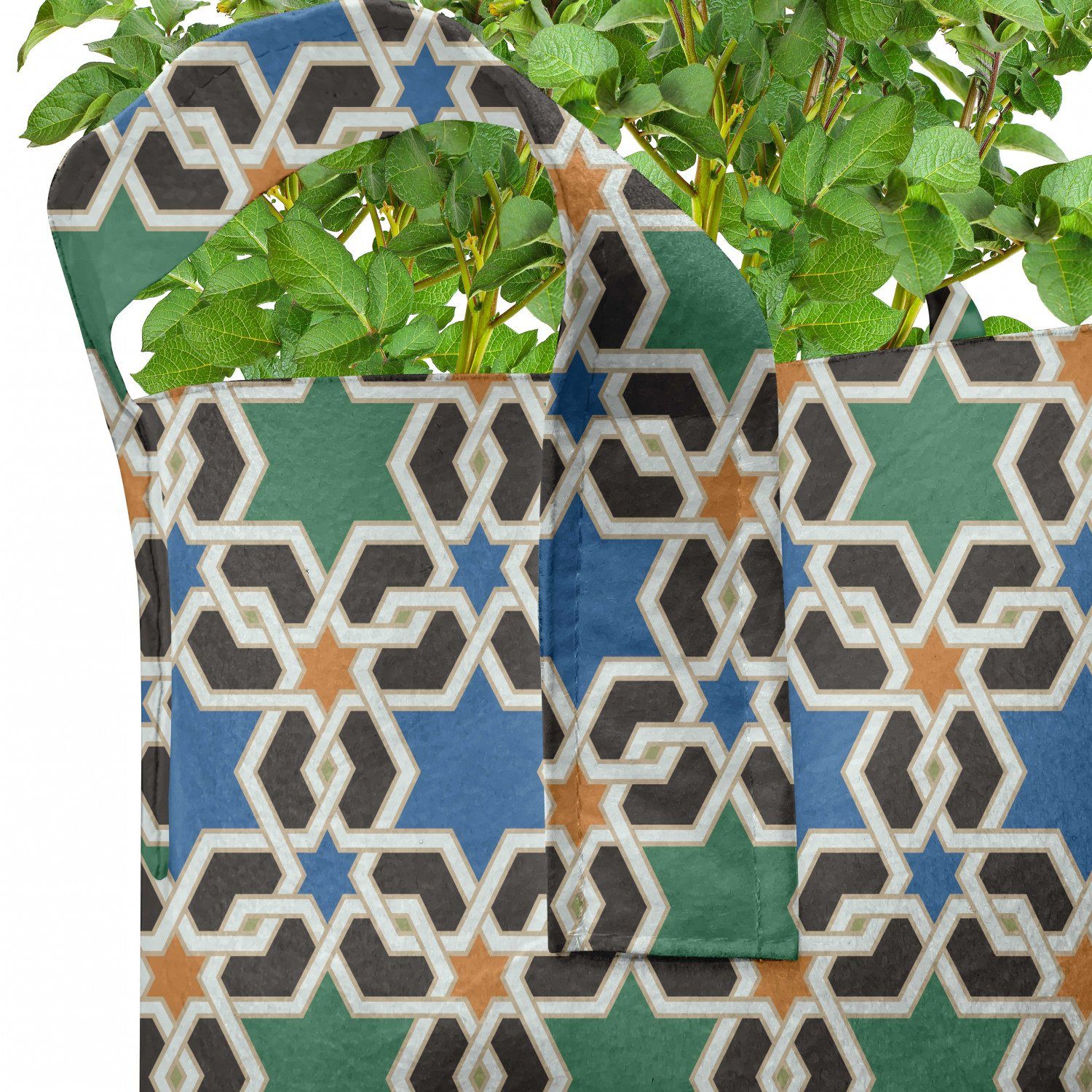 Hexagon-Sternchen Abakuhaus Griffen marokkanisch für hochleistungsfähig Stofftöpfe mit Pflanzen, Pflanzkübel