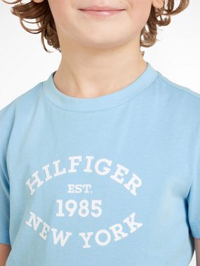 Tommy Hilfiger Kurzarmshirt MONOTYPE FLOCK REGULAR TEE SS Kinder bis 16 Jahre mit Logoschriftzug