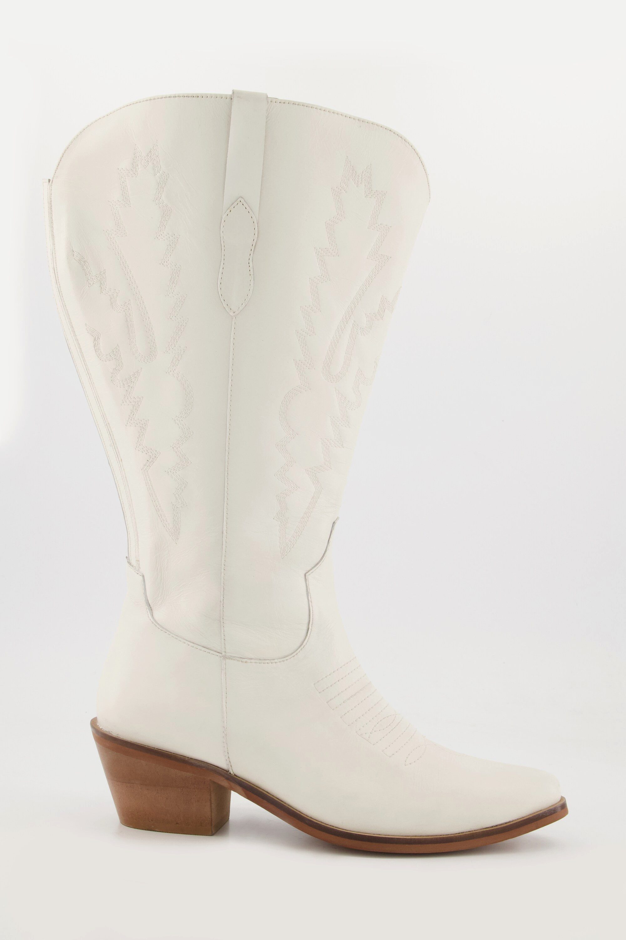 Ulla Popken Leder-Cowboystiefel 3 XL-Schaft Stickerei günstig online kaufen