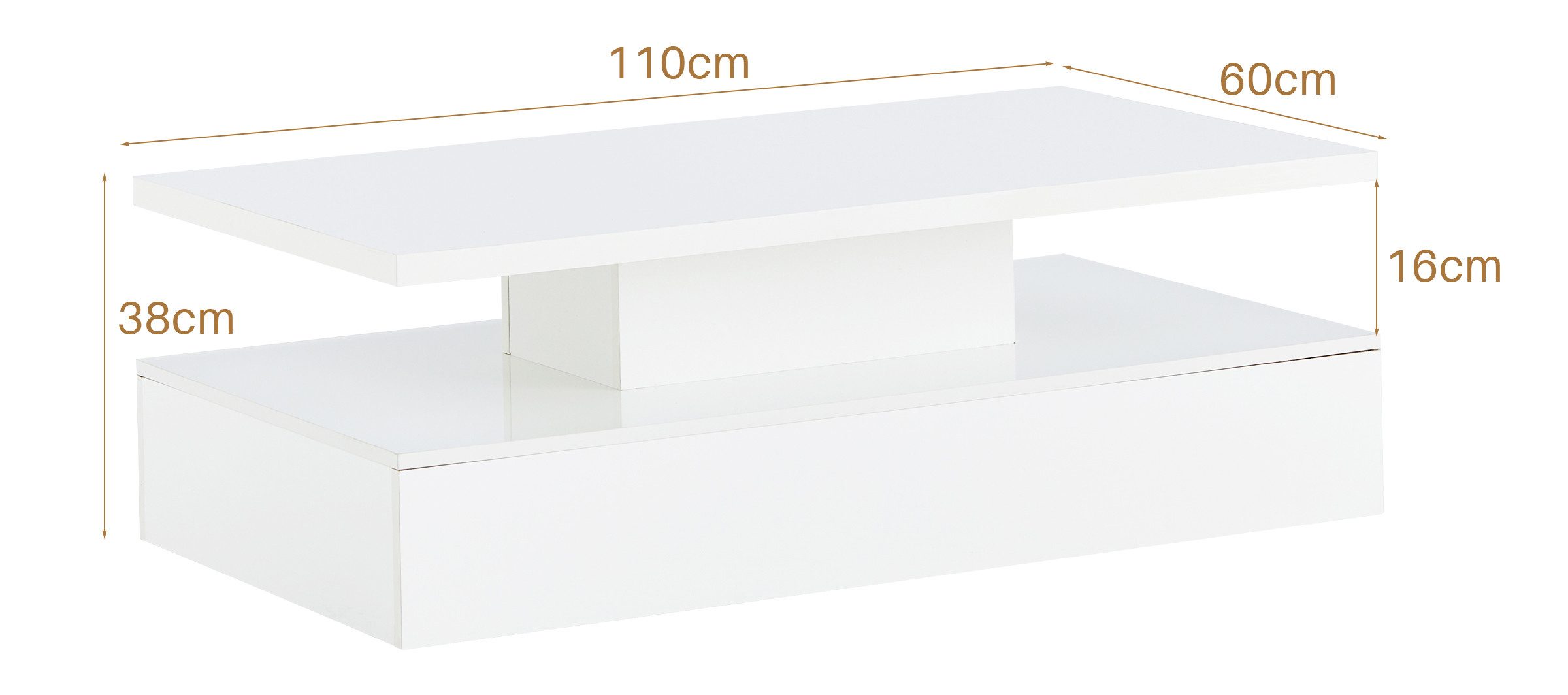 Ofcasa Couchtisch 110x60x38cm Wohnzimmertisch (1 Tisch), günstig online kaufen
