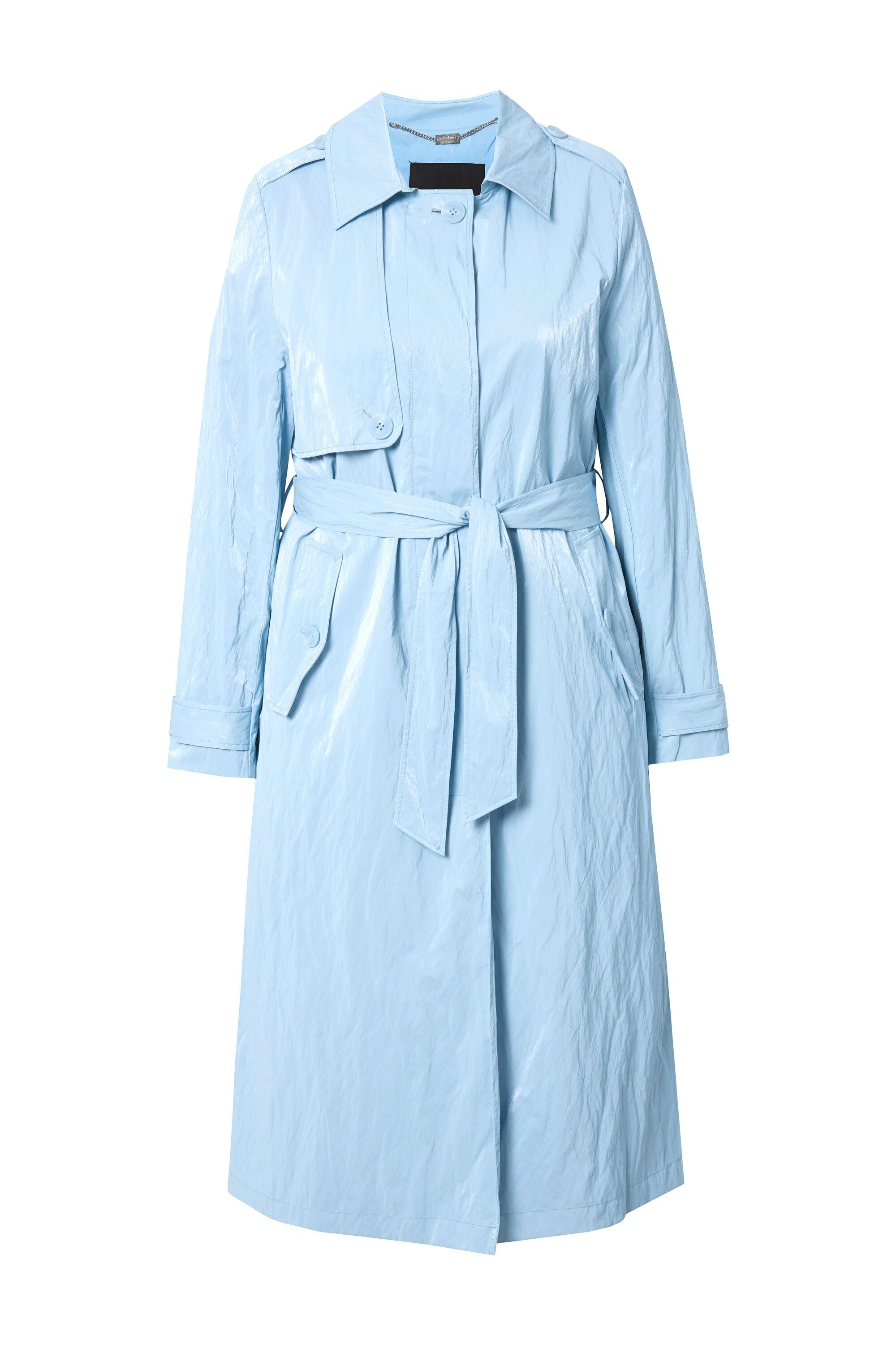 Ulla Popken Wintermantel Trenchcoat Metallic-Effekt A-Linie günstig online kaufen