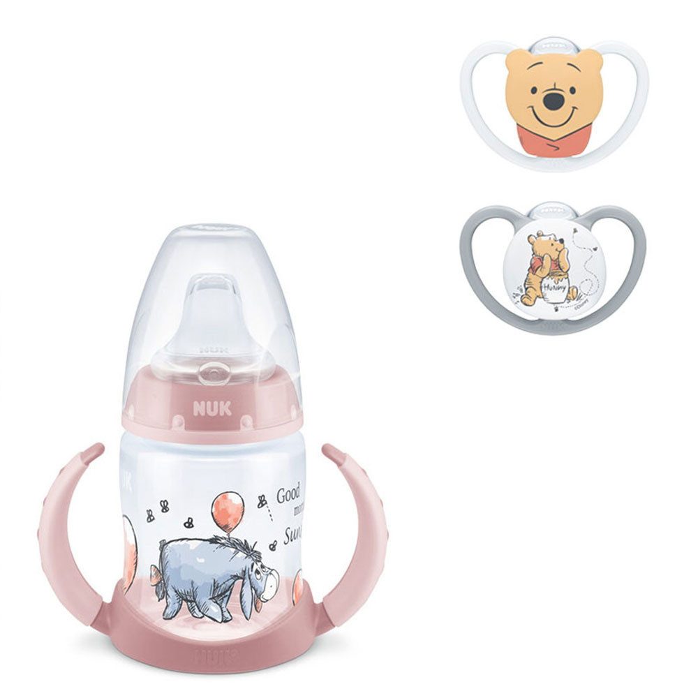 NUK Babyflasche NUK Disney Babytrinklernflasche 150 ml + Schnuller Vorteilset