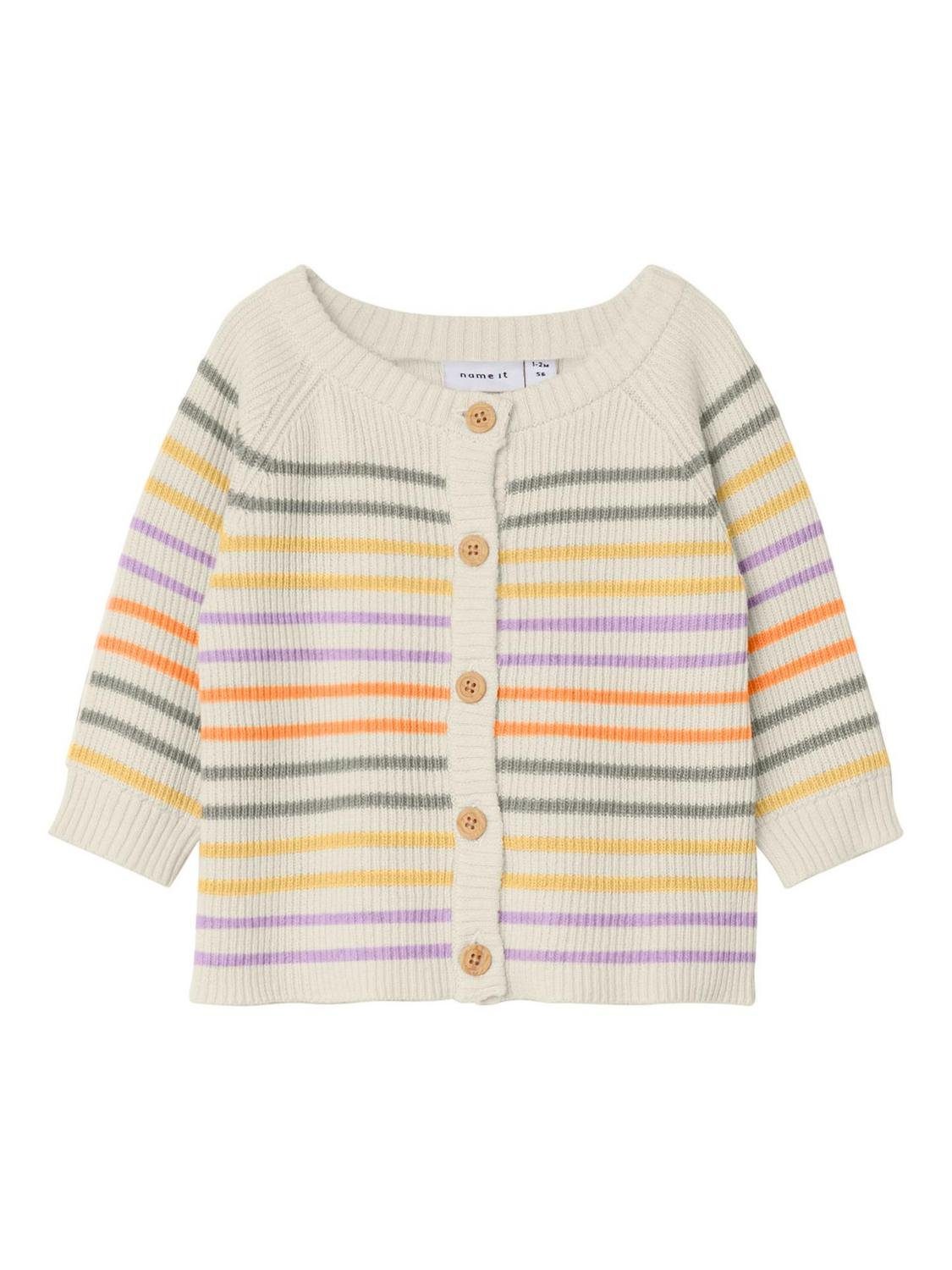NAME IT Mädchen Cardigan Hellgrau - Langarm Strickjacke