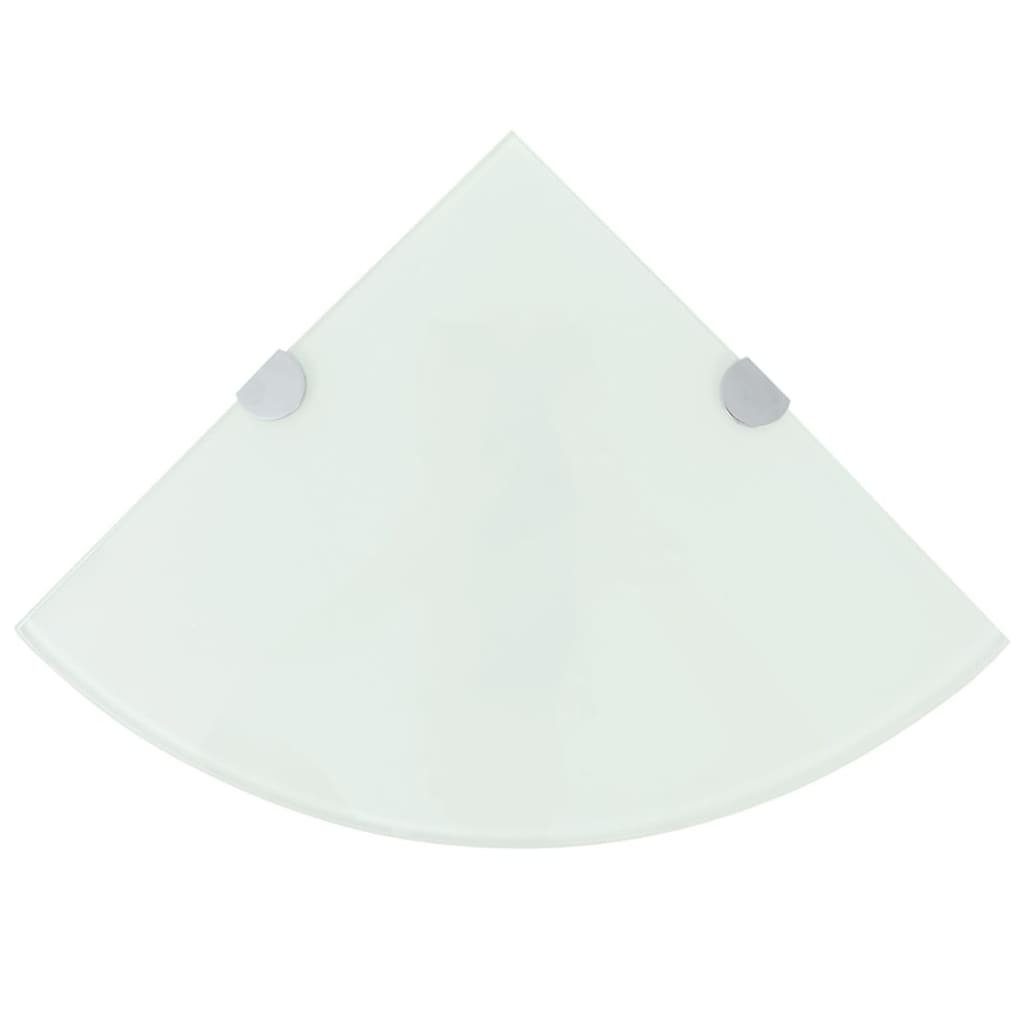 furnicato Weiß Halterungen 35x35cm 2 Eckregale verchromten Stk. Wandregal Glas mit