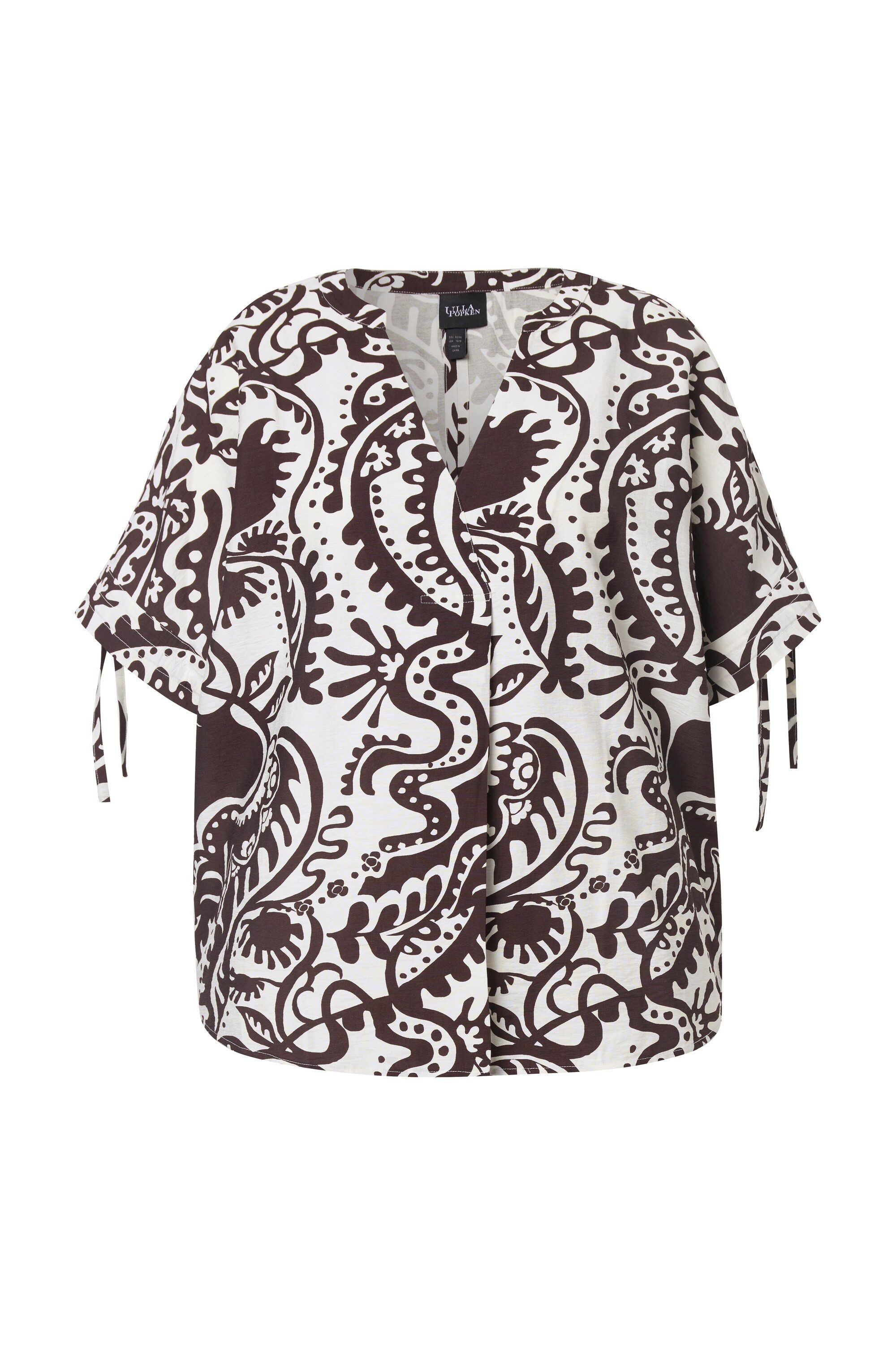 Ulla Popken Tunika Bluse Paisley V-Ausschnitt günstig online kaufen