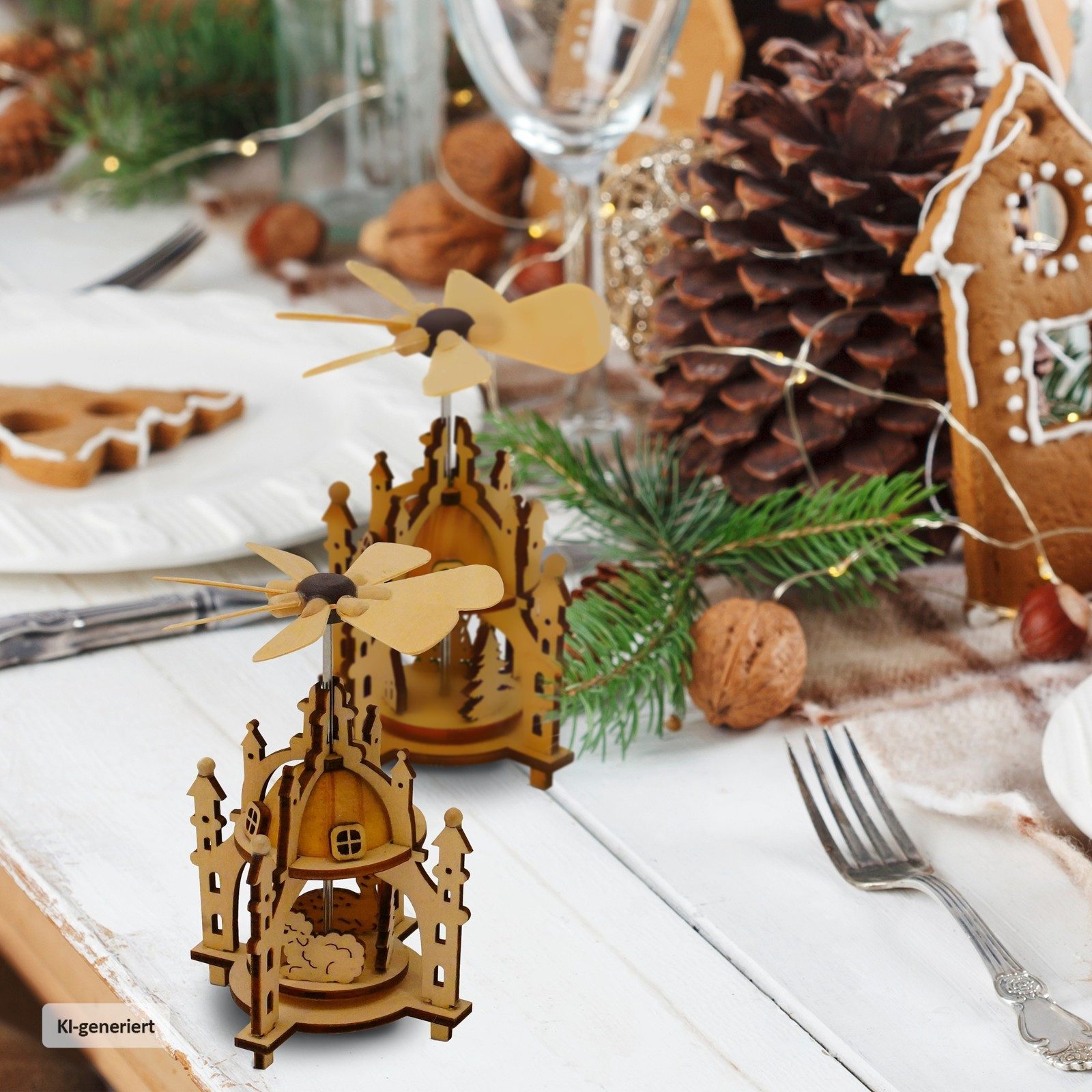HTI-Living Weihnachtspyramide Tischpyramide Schäfer, Wärmespiel Weihnachtsdeko