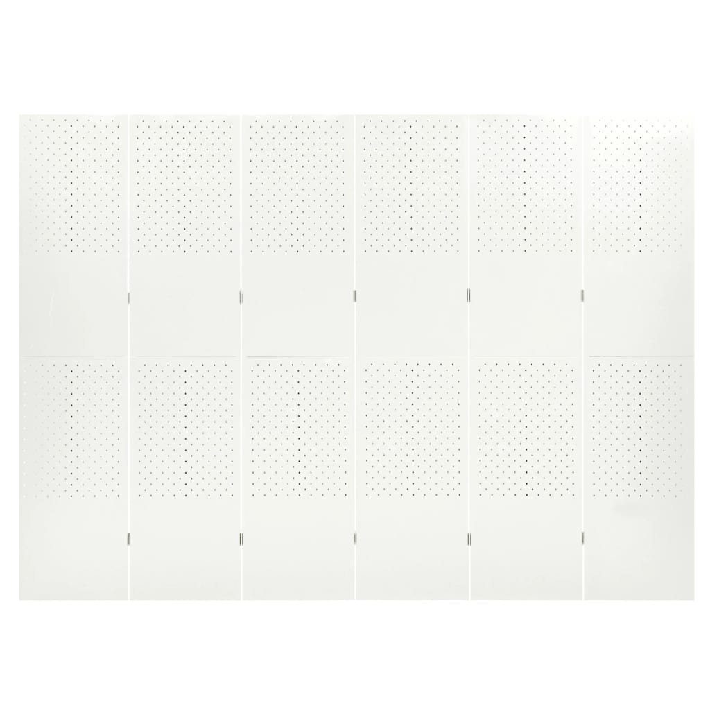 240x180 Weiß Raumteiler 6-tlg. Stahl cm furnicato