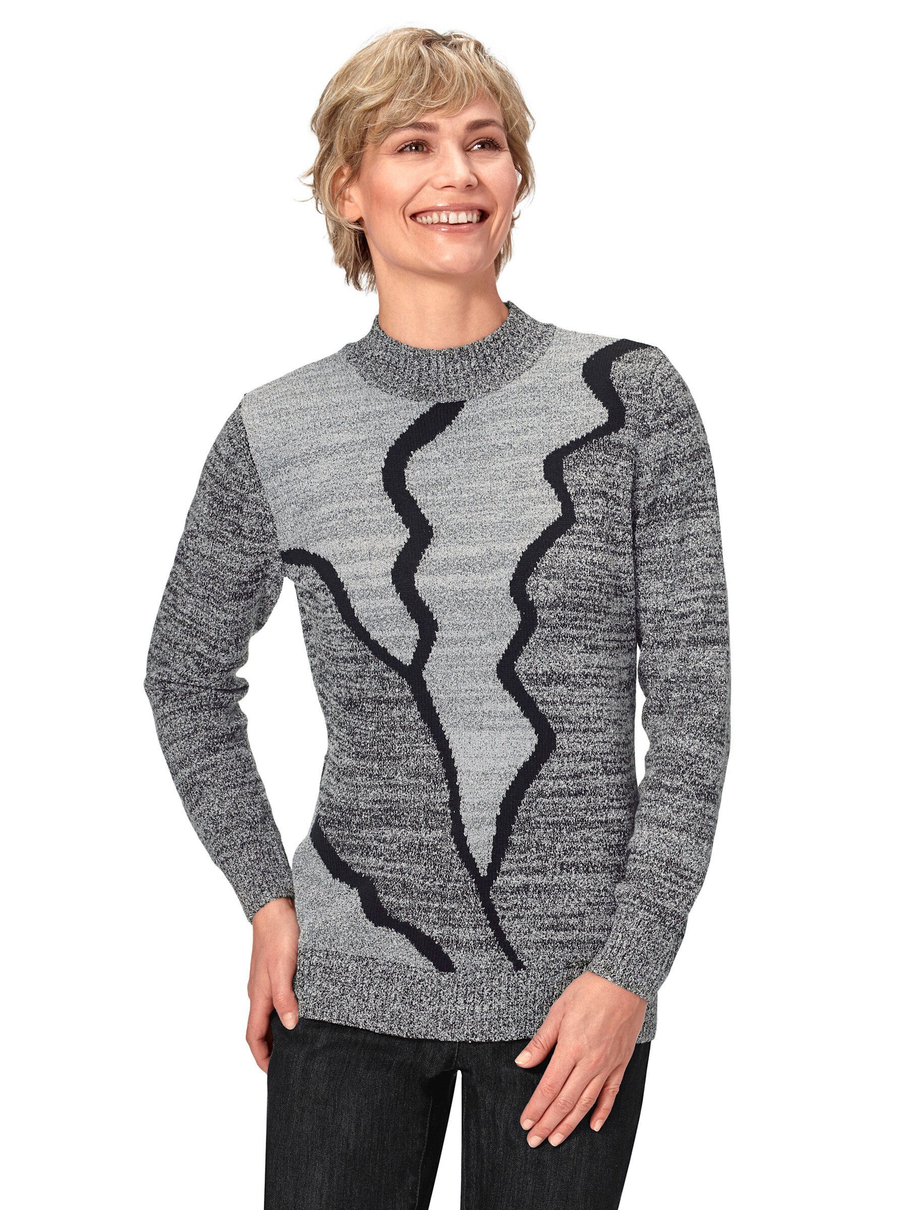 WITT WEIDEN schwarz-weiß Strickpullover