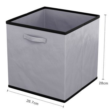 Intirilife Aufbewahrungsbox (6 St), Faltbare Aufbewahrungsbox ohne Deckel - Grau