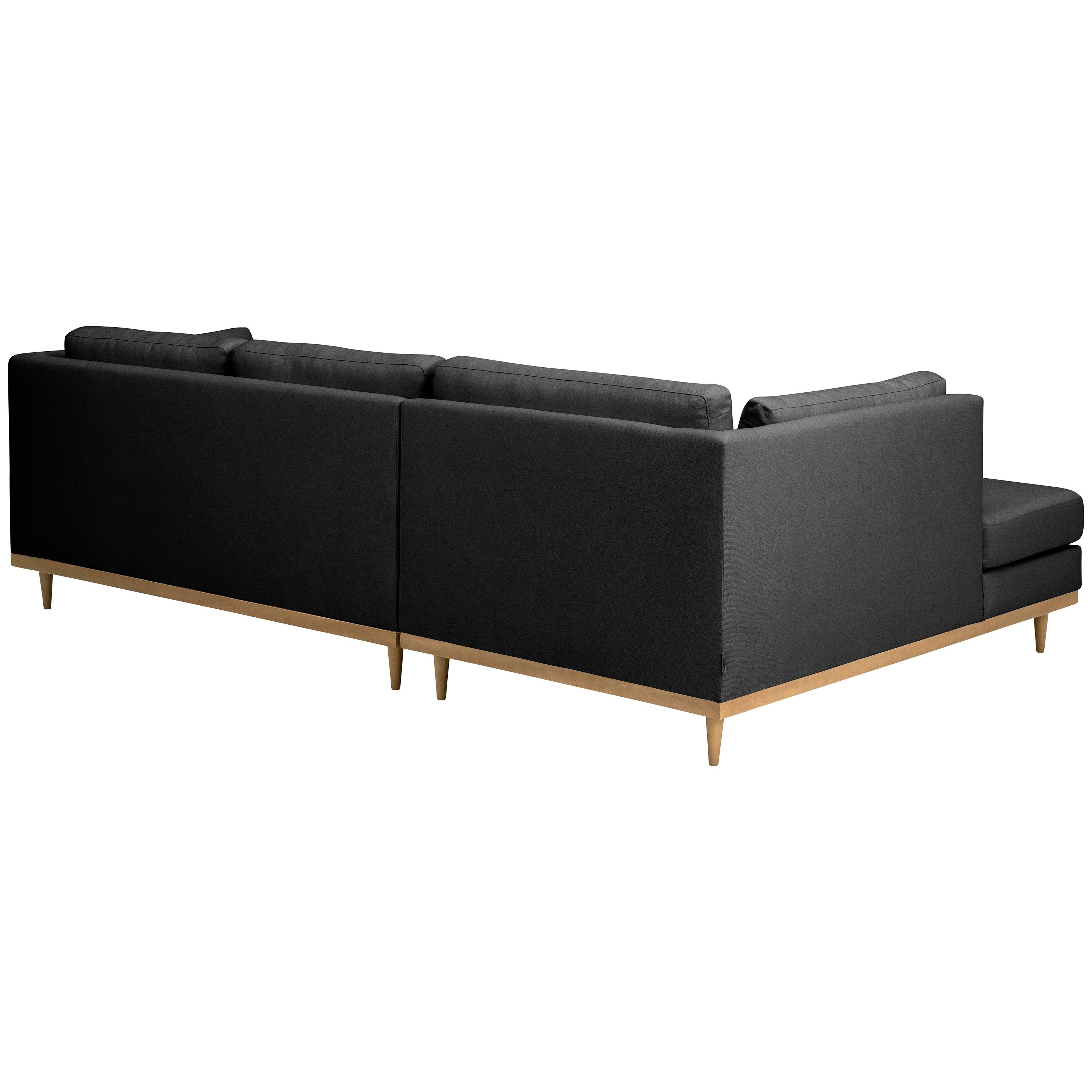 Max Winzer® graphit, im Sofa rechts Sofa Ecksofa Flachgewebe links Larsen Design Ecksofa Stück, 1 skandinavischen mit 2-Sitzer