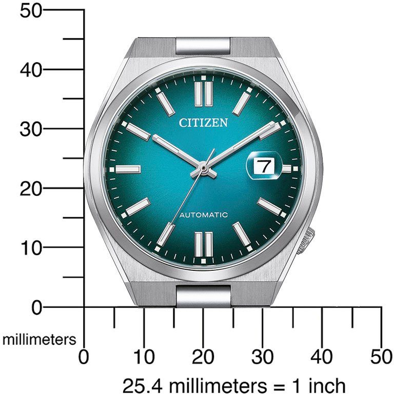 Citizen Automatikuhr TSUYOSA 60h NJ0151-88X, Armbanduhr, Damenuhr, Herrenuhr, Edelstahlarmband, Saphirglas, Datum