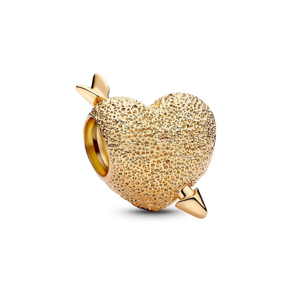 Pandora Charm-Einhänger Slide-Charm Herz Pfeil, IP Gold von PANDORA Moments