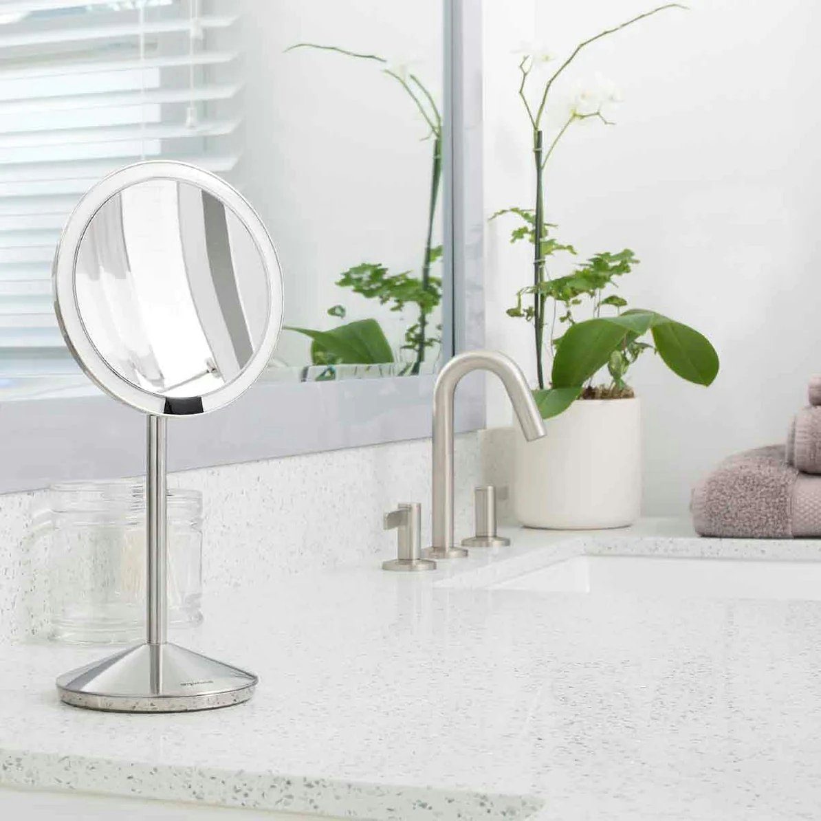 simplehuman Kosmetikspiegel Simplehuman Sensorspiegel rund, gebu¨rsteter günstig online kaufen