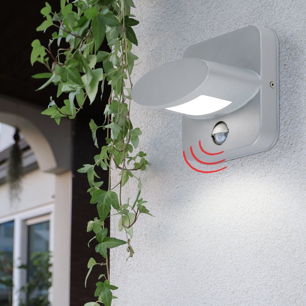 WOFI LED Außen-Wandleuchte, LED-Leuchtmittel fest verbaut, Warmweiß, LED Wand Lampe ALU Spot Garten Bewegungsmelder Terrassen DOWN