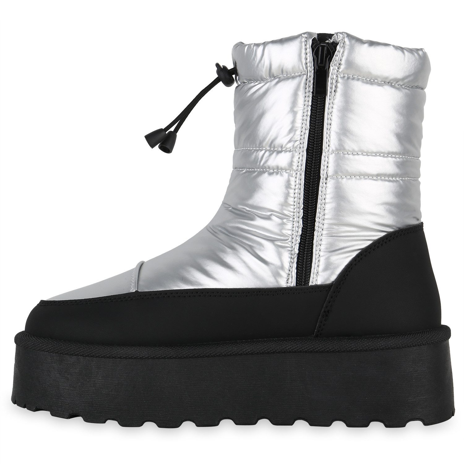 VAN HILL 841496 Winterstiefelette Damen Warm Gefütterte Winter Boots Stiefeletten Bequeme