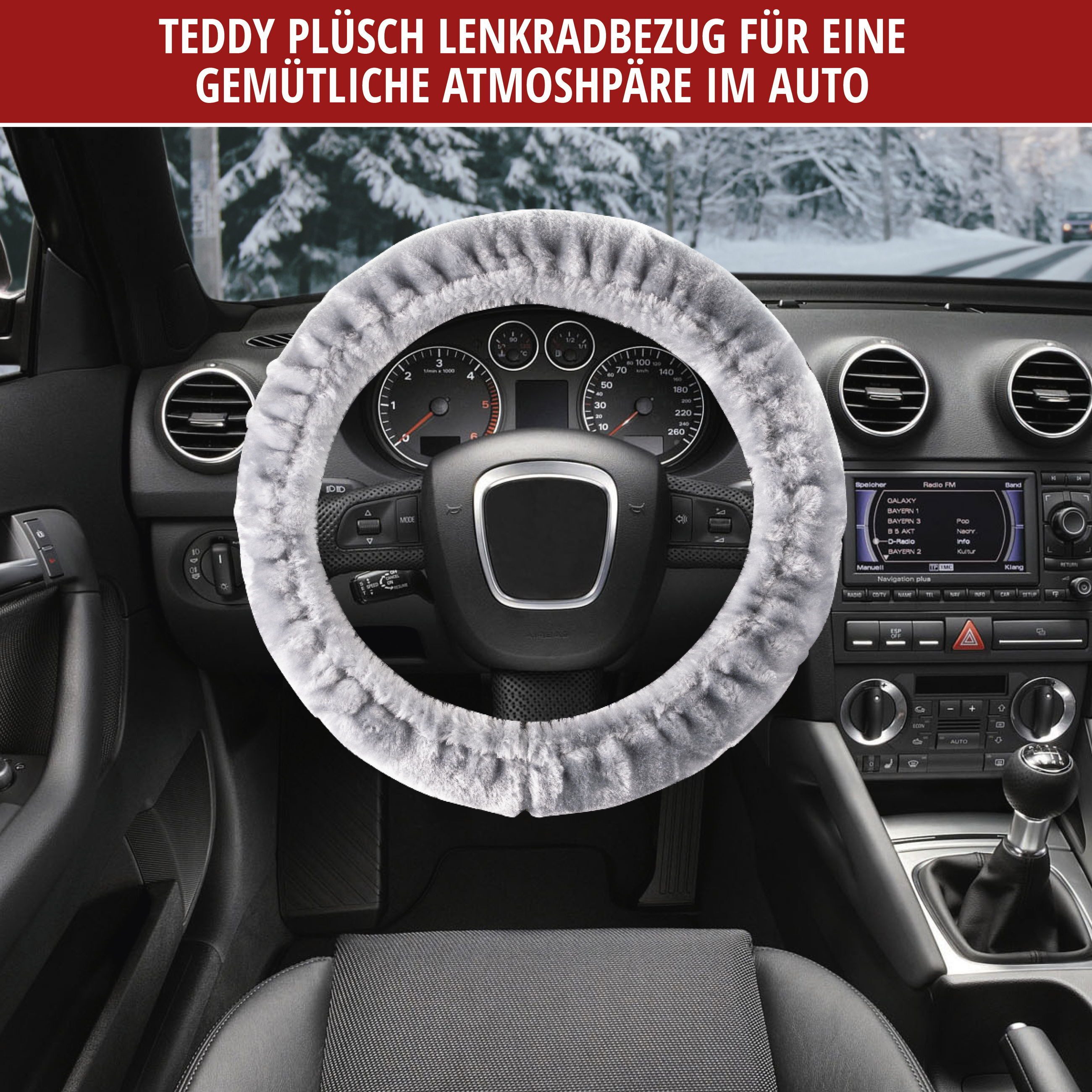 WALSER Steering Wheel Cover, Teddy Bear, (1-piece)