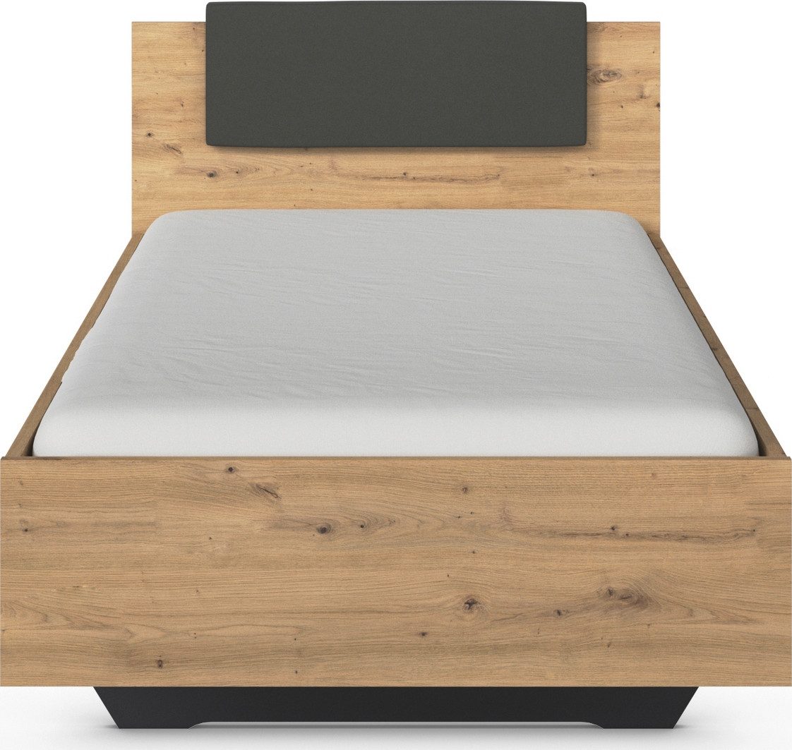 rauch Bett Einzelbett Komfortbett Schlafzimmer für kleine Räume MAIKA (Liegefläche: 100x200 cm, Bettseitenhöhe 47 cm), schwebende Optik mit abnehmbarer Polsterauflage MADE IN GERMANY