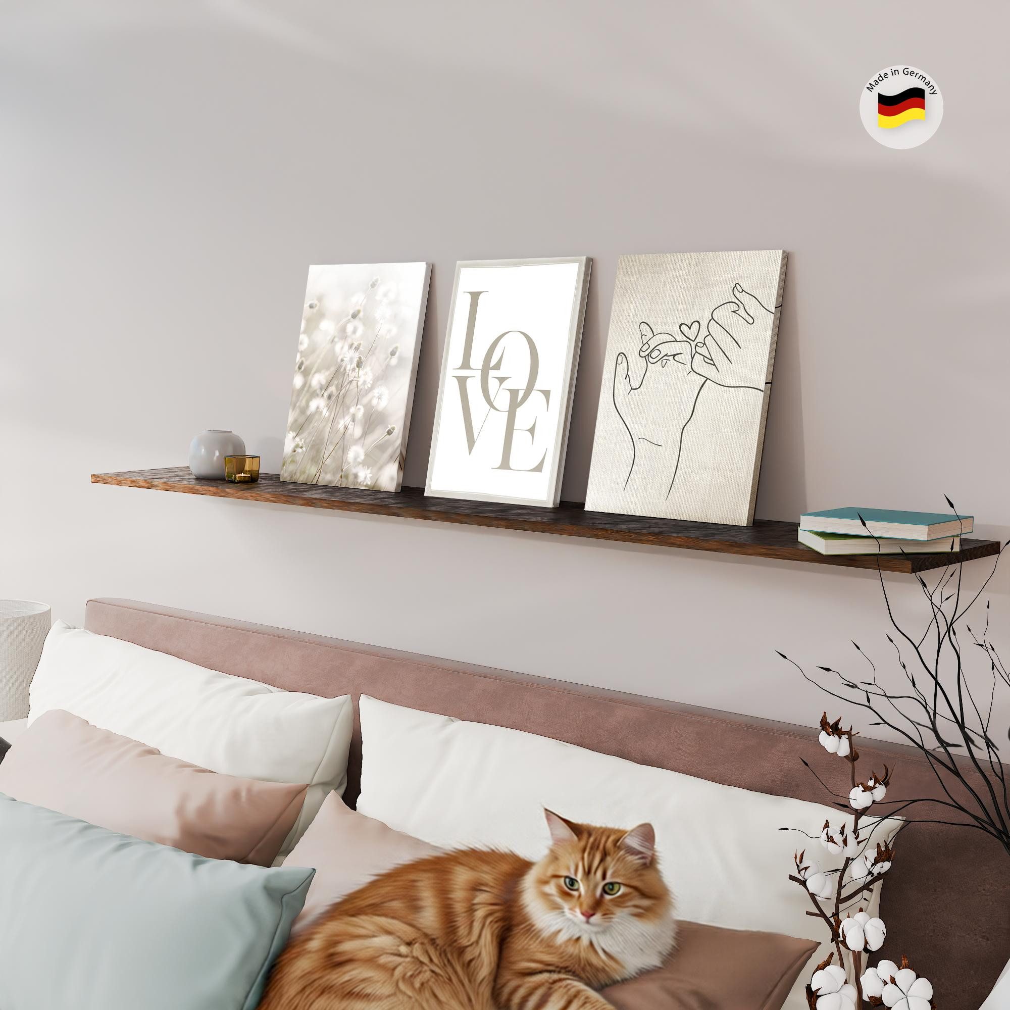 Novart Wandbild Boho Natur Landschaft Wohnzimmer Schlafzimmer Deko Bilderset, Love – Bild 4 von 5