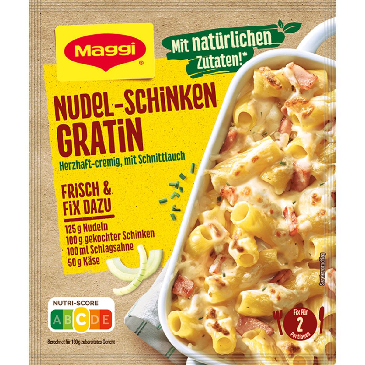 MAGGI Saucen, Maggi Fix für Nudel Schinken Gratin herzhaft in cremiger Sauce 28g