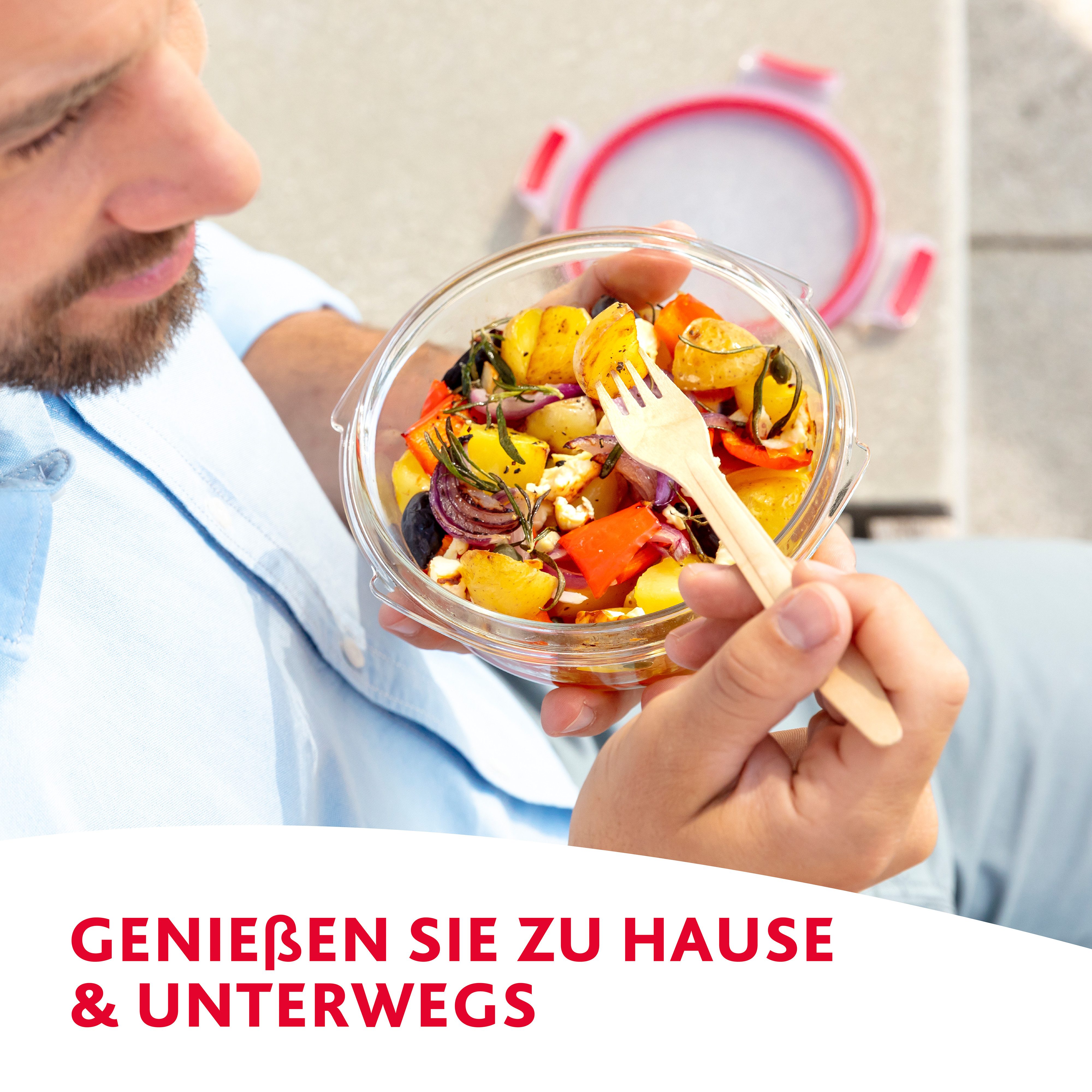 EMSA Frischhaltedose "Clip und Close" aus Glas, quadratisch, 0,8 l – Bild 5 von 5
