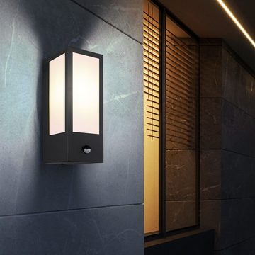 Globo Außen-Wandleuchte, Leuchtmittel nicht inklusive, Wandleuchte Außenlampe Hauswandleuchte Bewegungsmelder schwarz E27