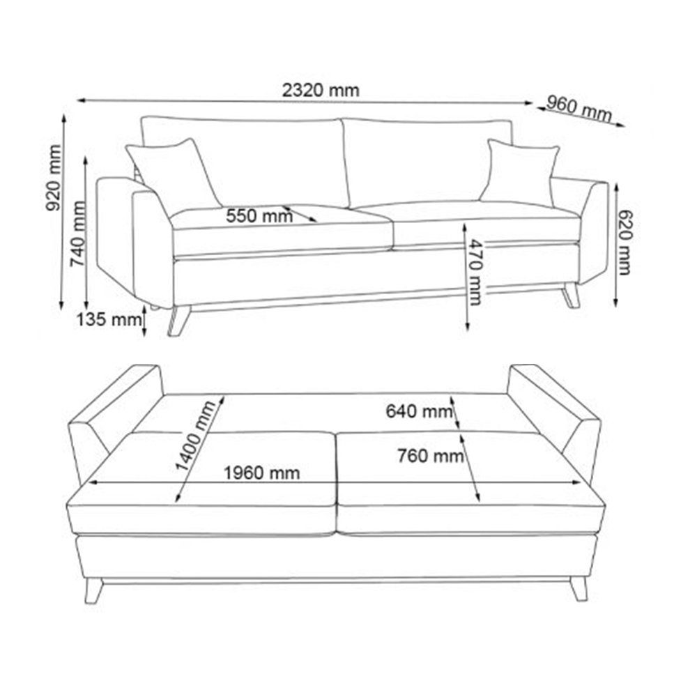 Schlafcouch Sidney Schlafsofa Bettkasten Schlaffunktion Boxspringsofa VitaliSpa® Braun