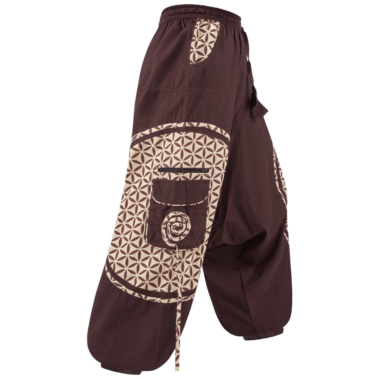 KUNST UND MAGIE Haremshose Kunst&Magie Haremshose bunte Muster Hippie Hose Blume des Lebens