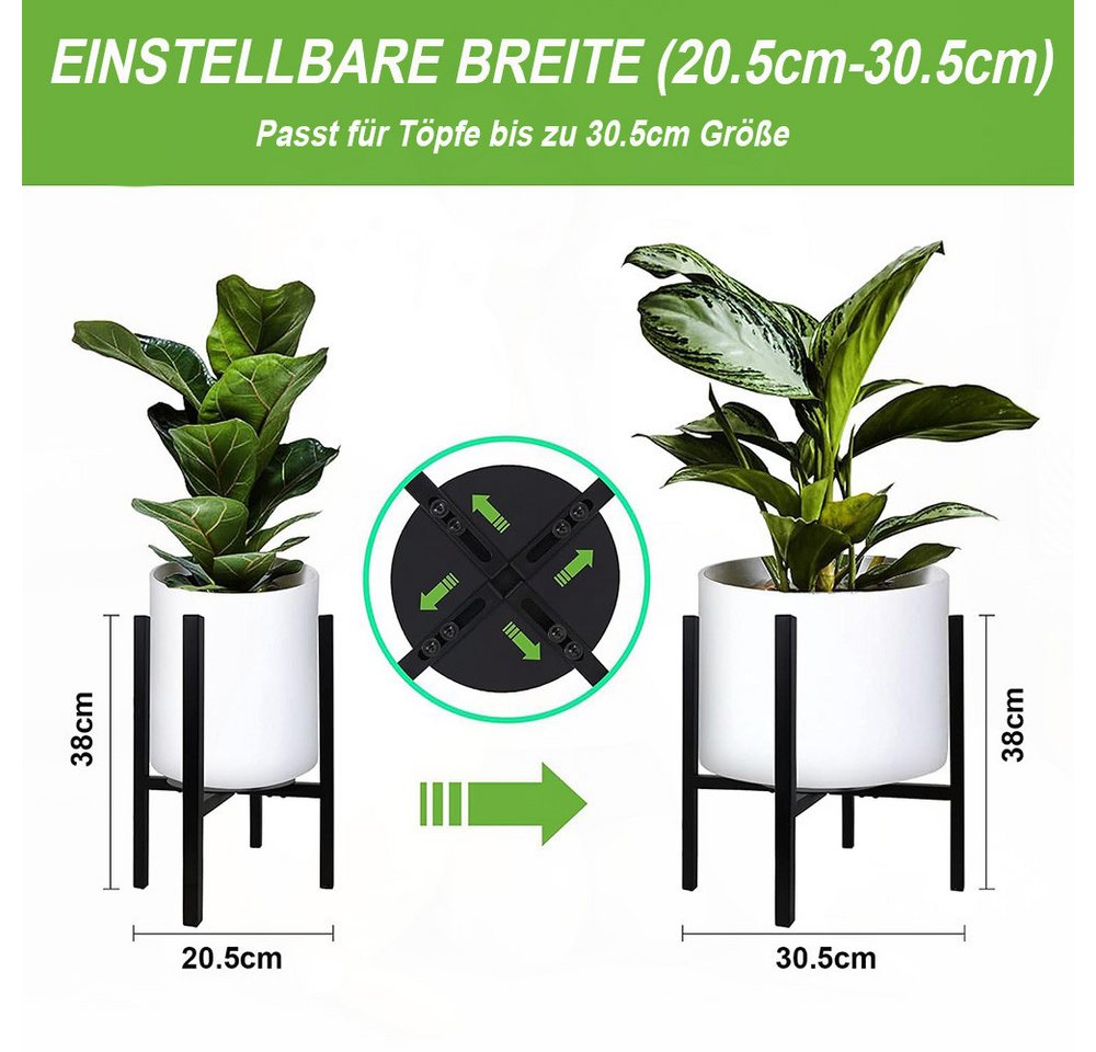 Thumbnail - NUODWELL Blumenständer Verstellbarer Blumenständer, Metall Pflanzenständer, Blumenhocker, mit Tabletts für verschiedene ...