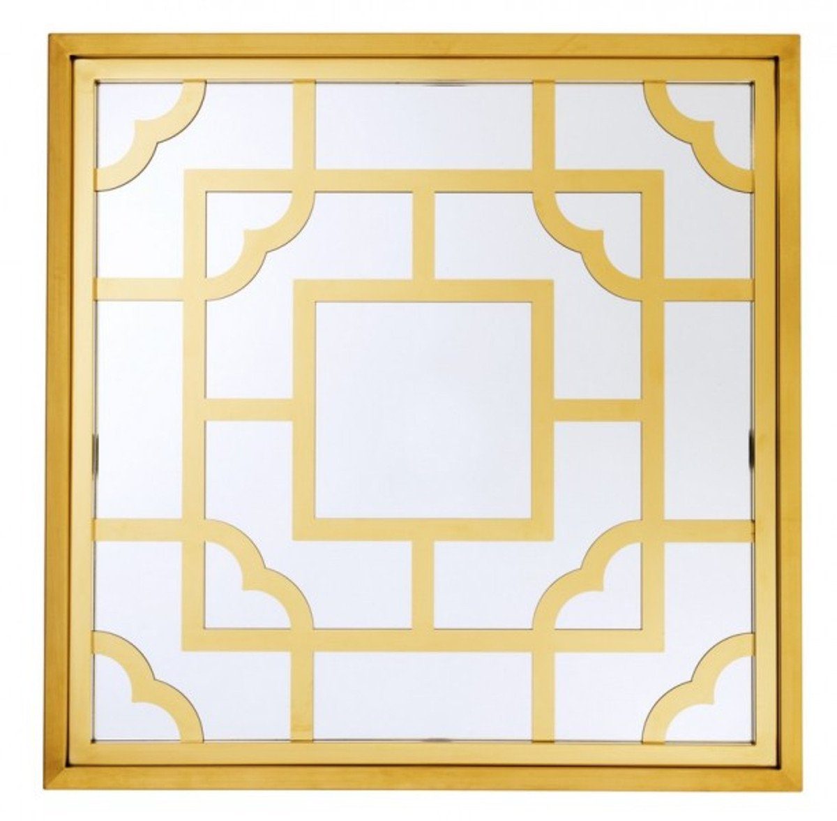 Casa Padrino Wandspiegel Luxus Designer Wandspiegel Gold 100 x 100 cm - Luxury Hotel Collection