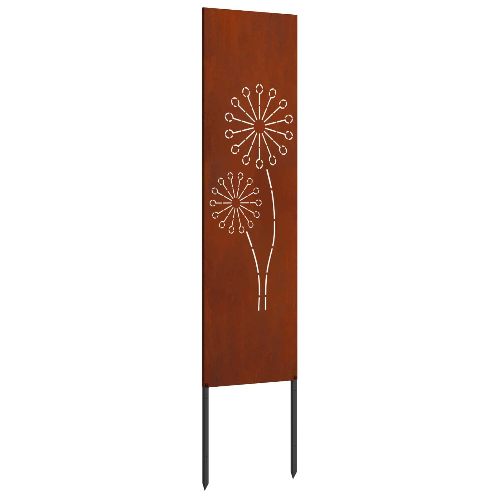 vidaXL Wandbild Garten Sichtschutz-Leinwand Rostig 32 x 140 cm Wetterfeststahl, (1 St)