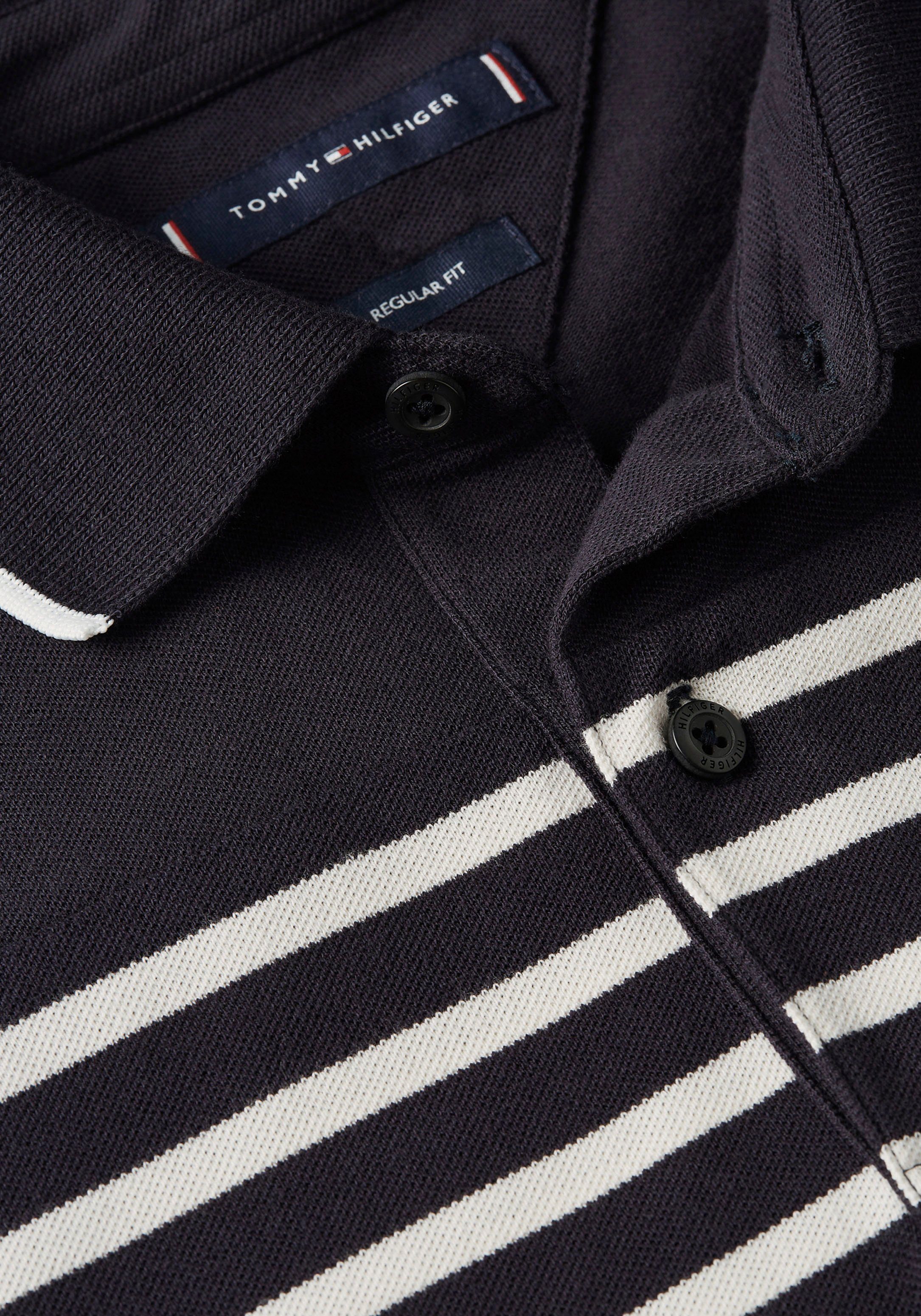 Tommy STRIPE Poloshirt PLACED Desert gestreifter Sky POLO in Optik Hilfiger