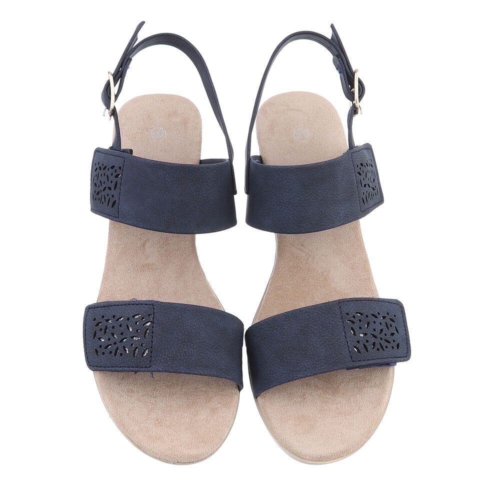 Ital-Design Damen Freizeit Keilsandalette (86706857) Keilabsatz/Wedge Keilsandaletten in Dunkelblau – Bild 4 von 4