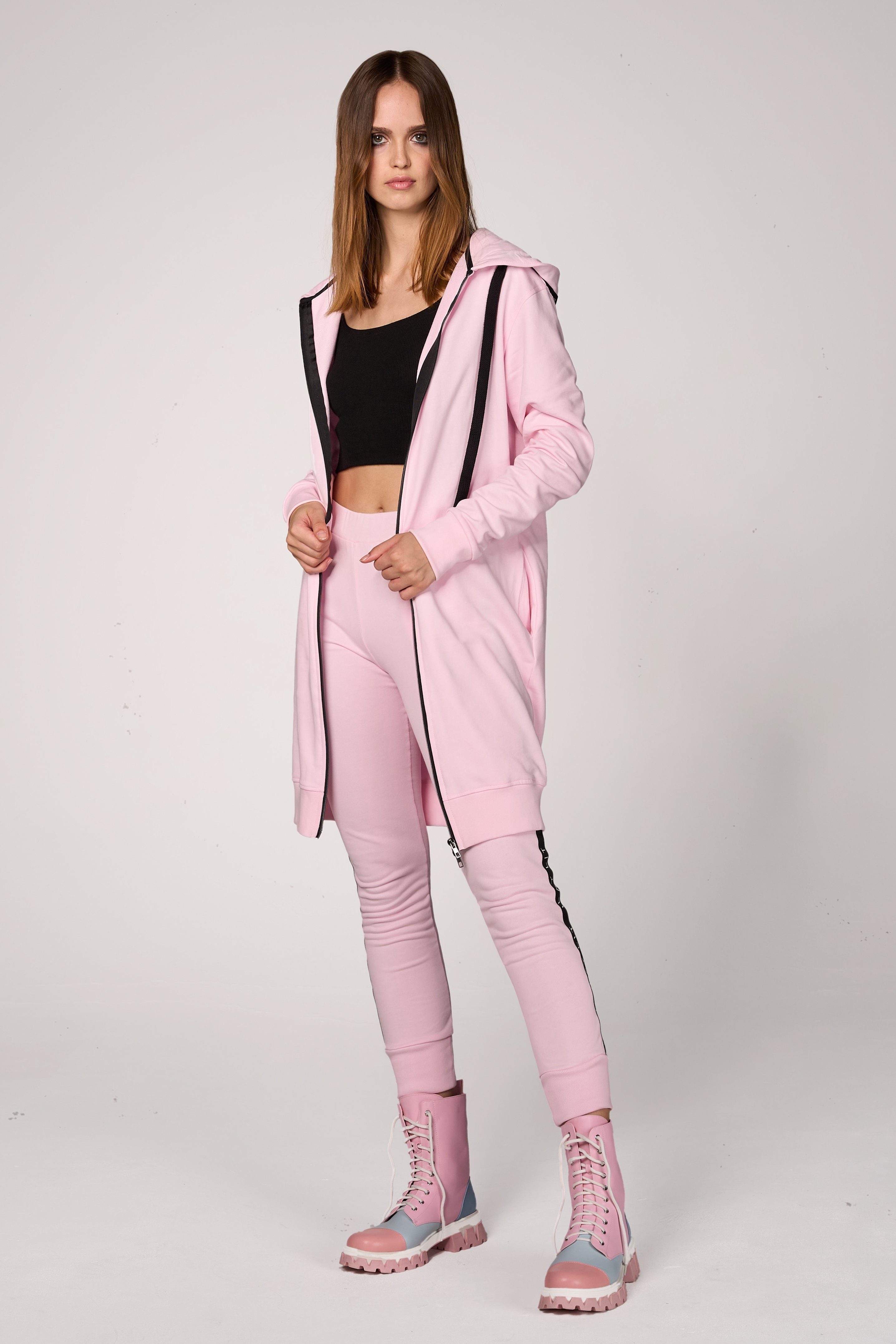 Lit mit Midi Kapuze ILAY Kapuzennickijacke Rosa Mantel,