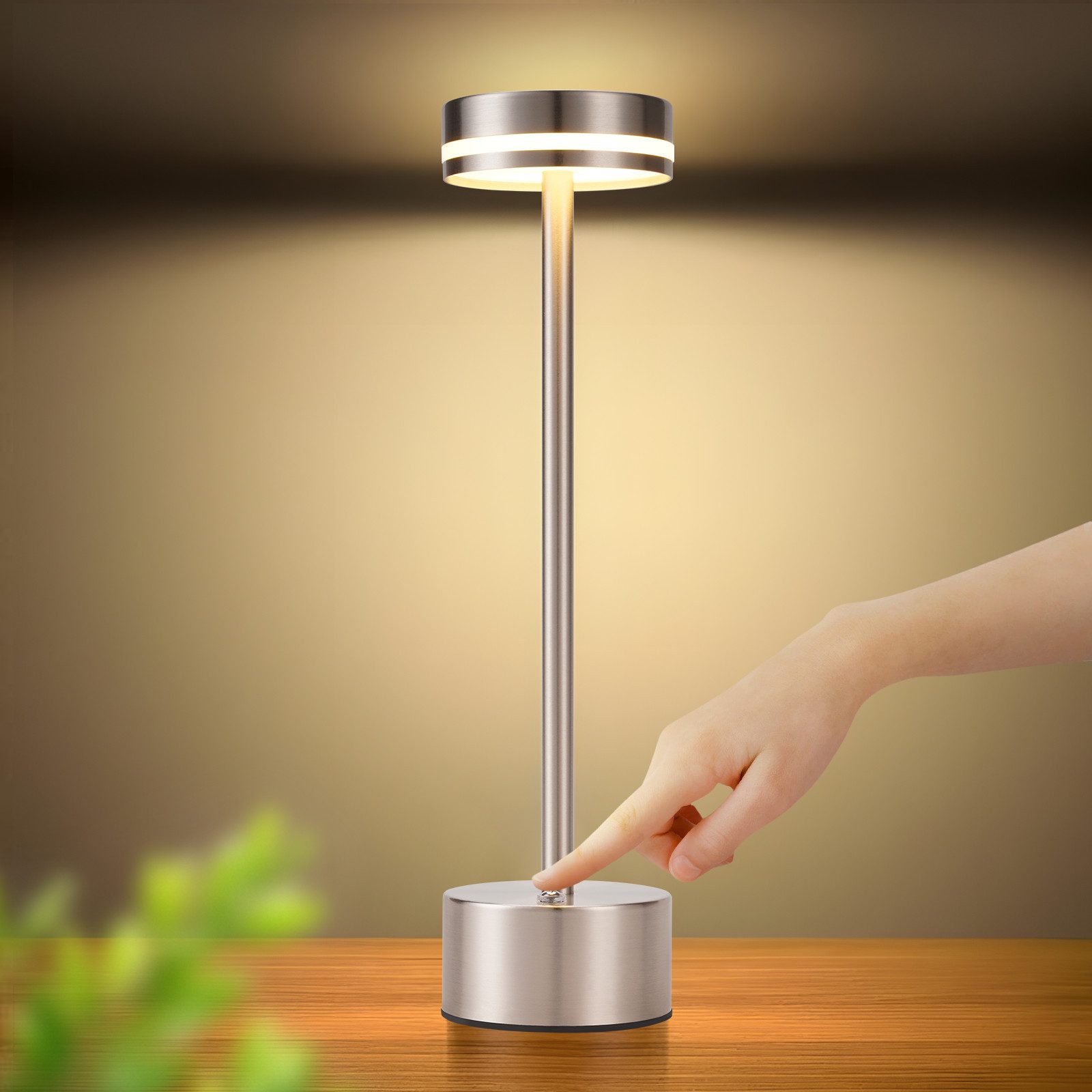 Nettlife LED Tischleuchte Kabellos Nachttischlampe Touch günstig online kaufen