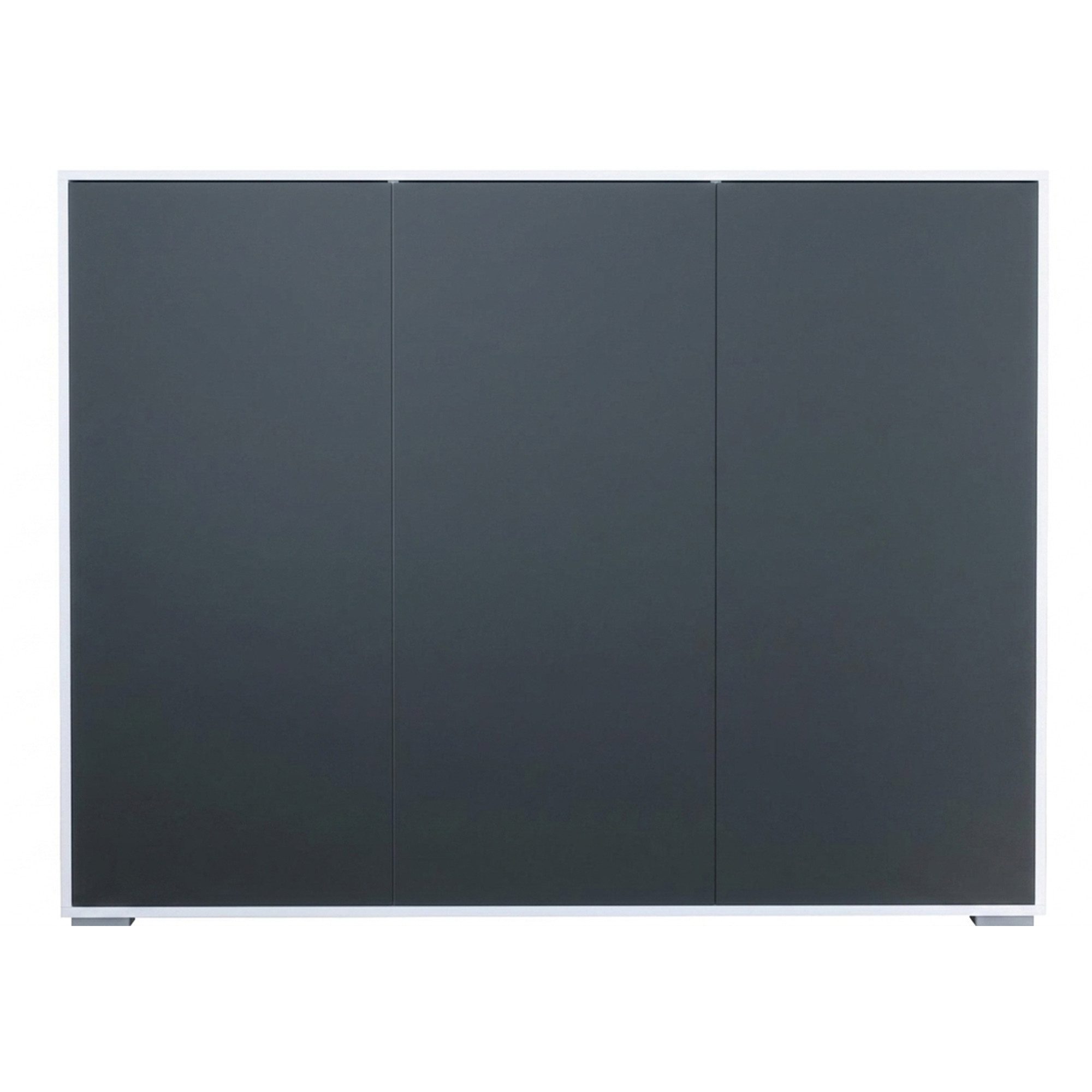 InnoFurn Highboard Elena M2 Weiß (Schrank), Aktenschrank mit Push-to-Open, Made in Germany