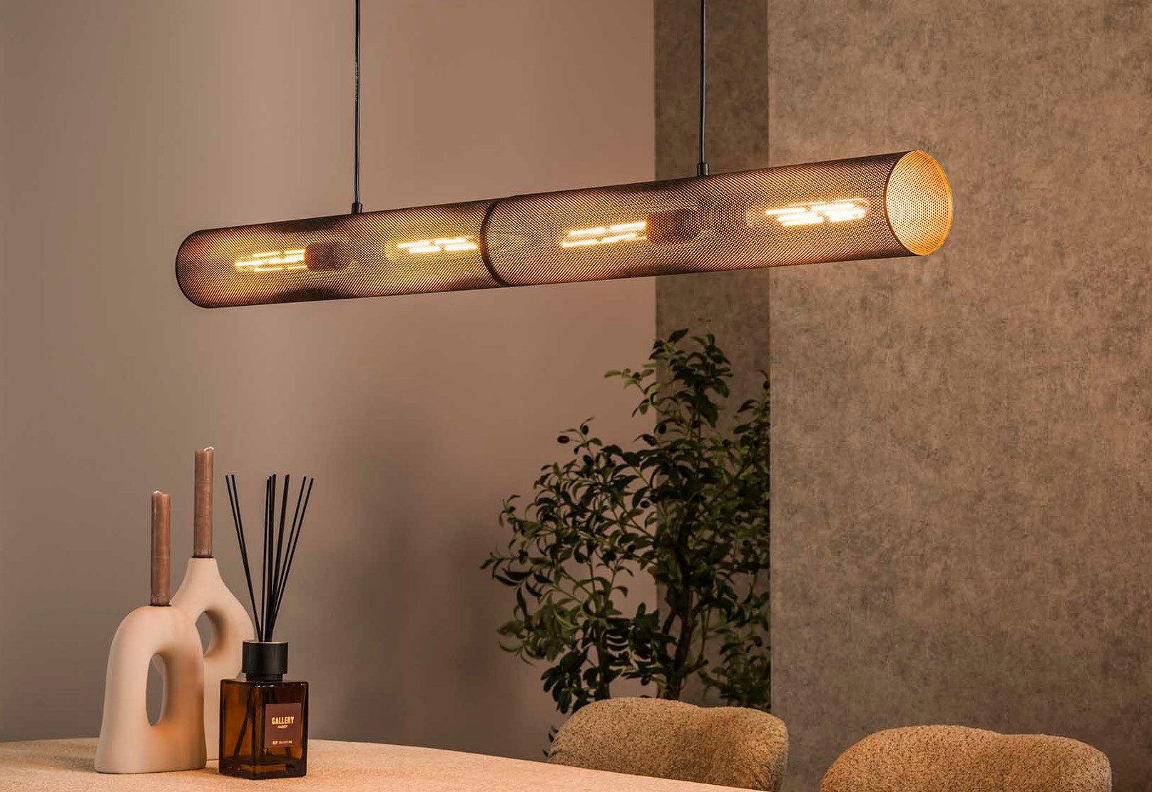 Vintagehaus Hängeleuchte Industrial Hängelampe Tube Lochstahl 120 cm