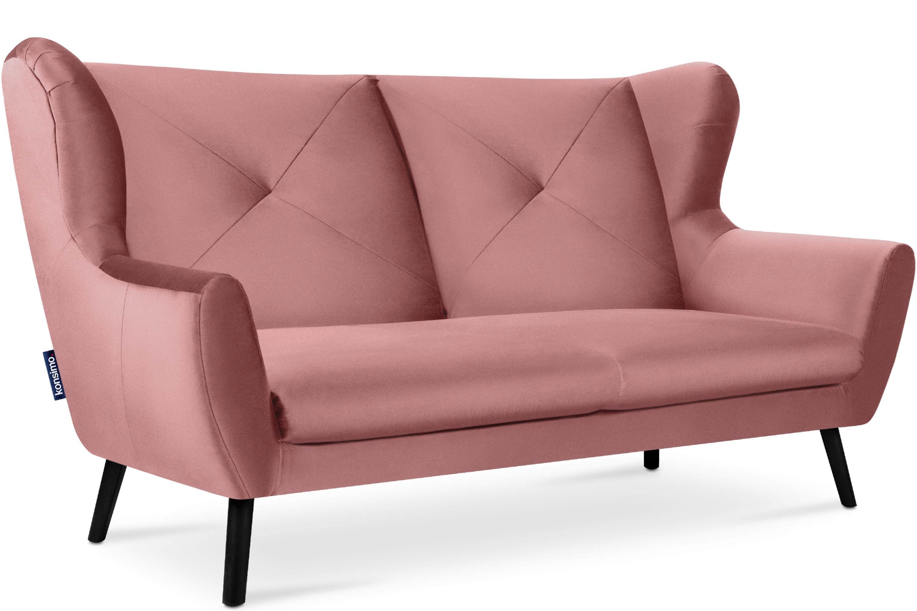 Sofa Schaumstoff 3 MIRO Konsimo Sofa bequemer rosa | Oberstoff, Sitz Sitzer, rosa im wasserabweisender