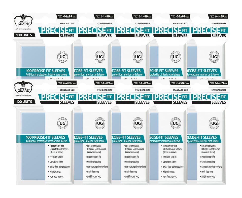 Ultimate Guard Sammelkarte 10x100 Precise-Fit Sleeves Standardgröße (64x89mm) - transparent