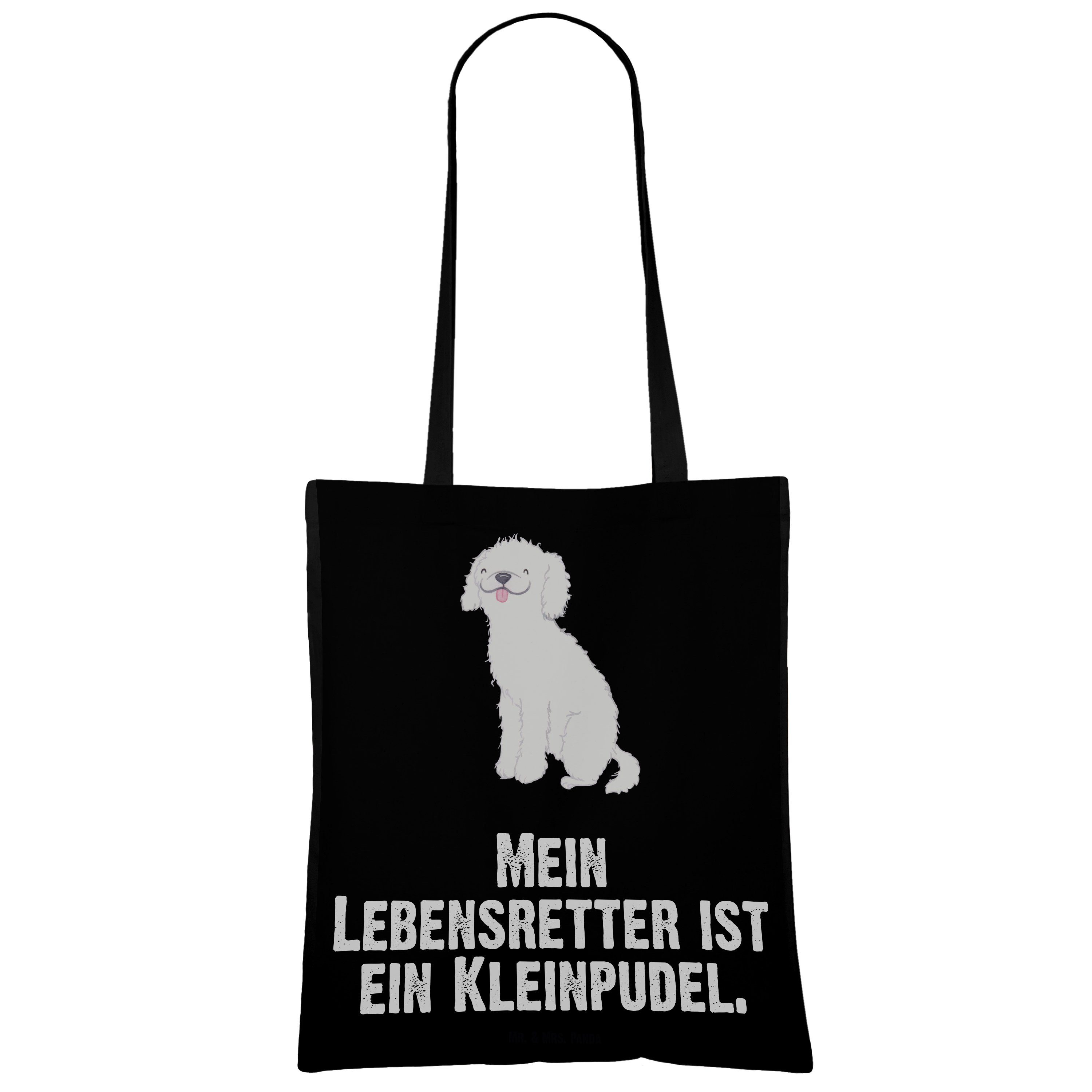 & Lebensretter Mr. - Kleinpudel Schwarz Welpe, Sche Tragetasche Geschenk, - Panda Jutebeutel, Mrs. (1-tlg)
