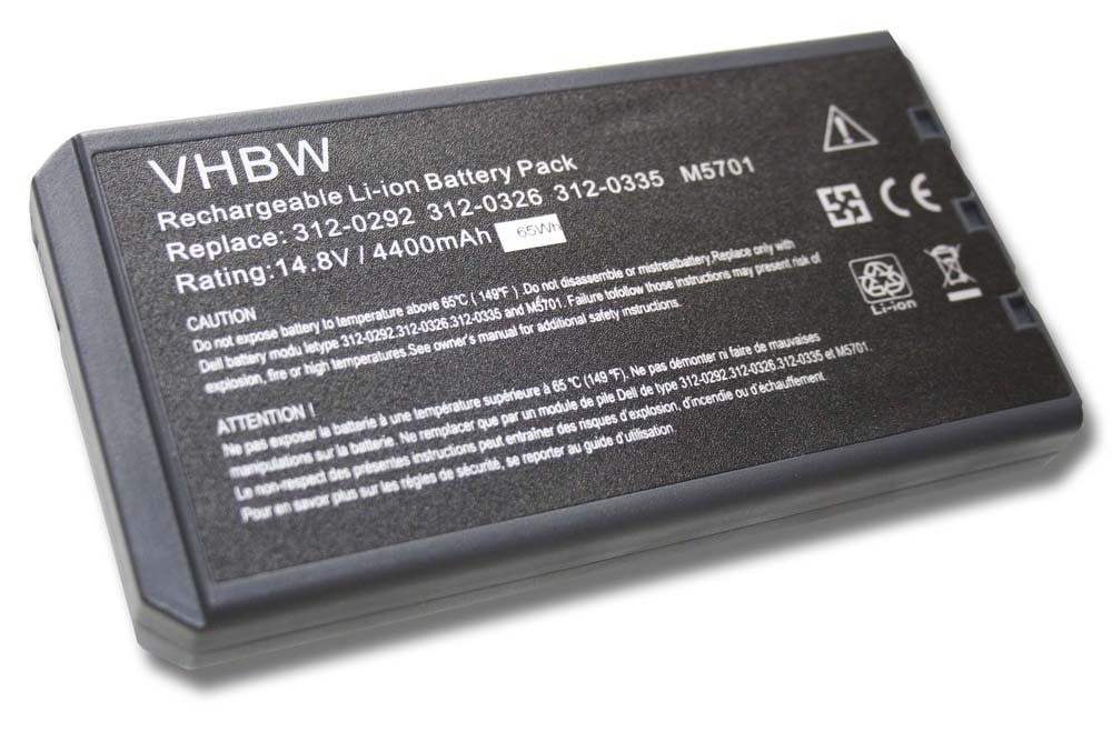 vhbw Ersatz für Dell (14,8 Laptop-Akku V) Li-Ion für W5543 mAh W5173, 4400