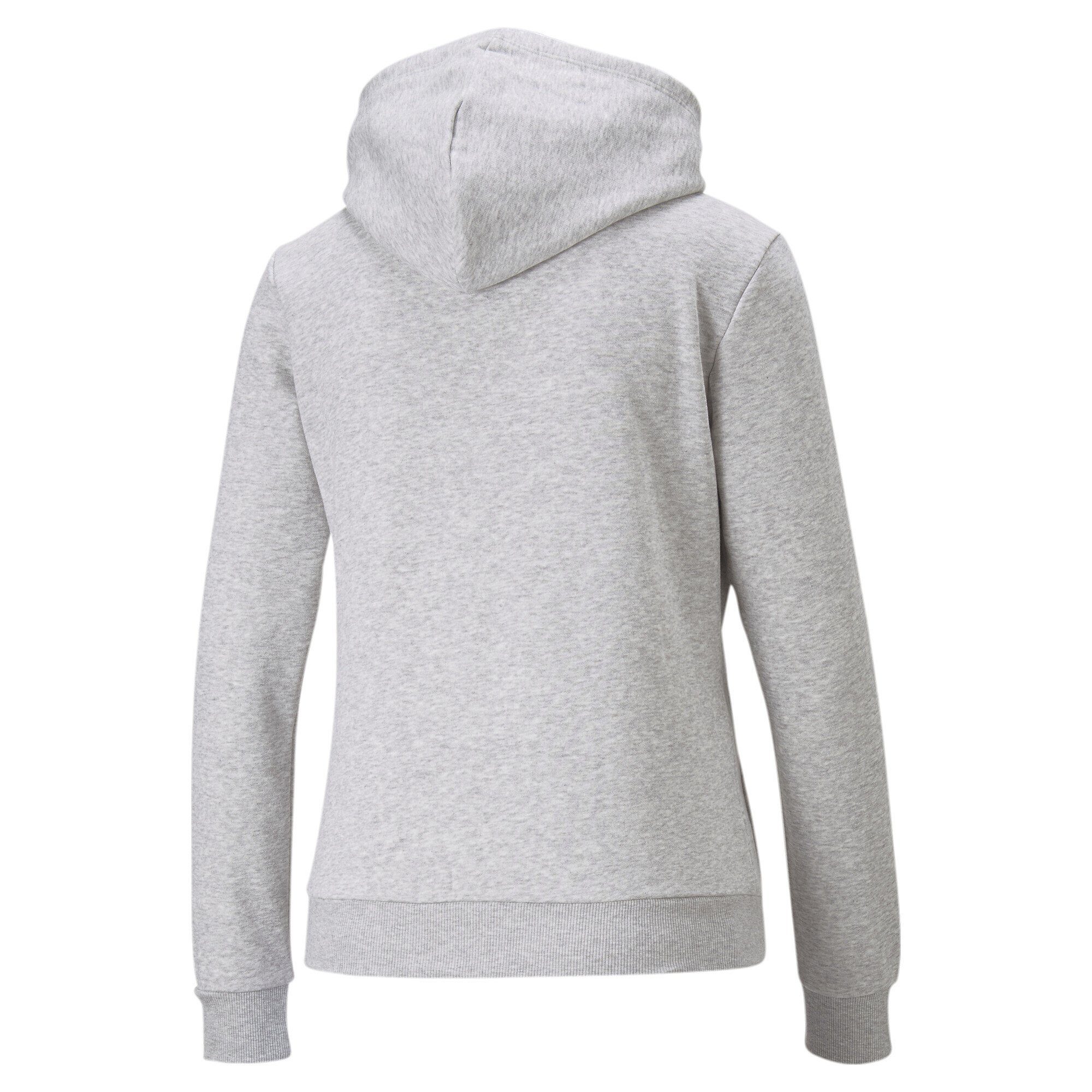 PUMA Sweatshirt Gray Heather mit durchgehendem in Light Hoodie voller Essentials Länge