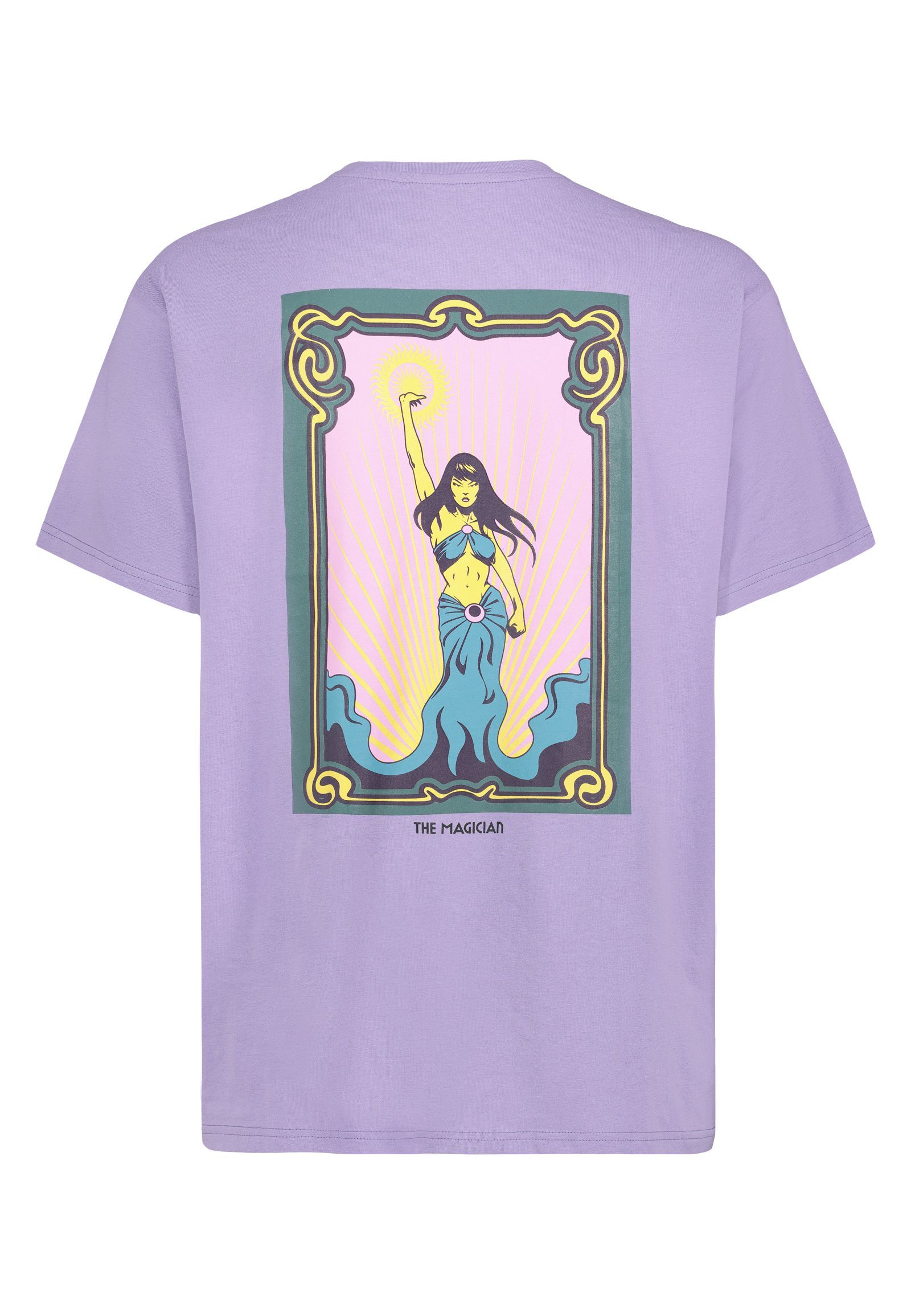 SUBLEVEL Rundhalsshirt T-Shirt Tarot-Print purple mit