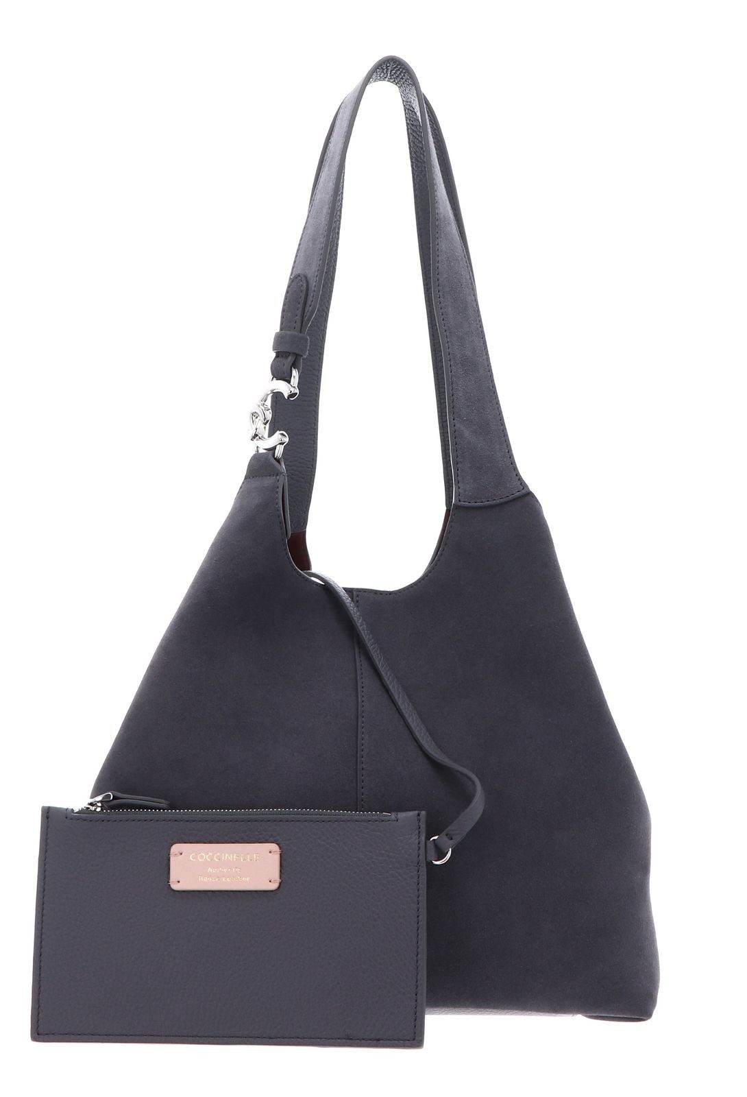 COCCINELLE Schultertasche Handbag Suede (Set, 2-tlg), aus echtem Rindsleder