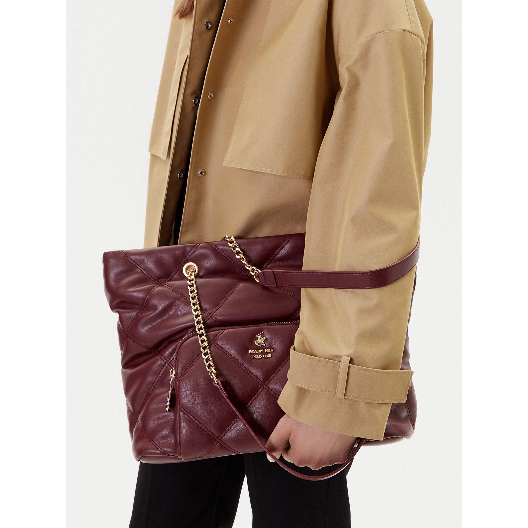 BEVERLY HILLS POLO CLUB Handtasche Beverly Hills Polo Club Damenhandtasche Burgund, CEO von BHPC-C-010-08