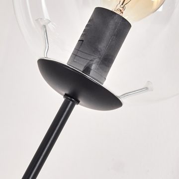 hofstein Stehlampe Stehlampe aus Metall/Glas in Schwarz/Klar, ohne Leuchtmittel, Leuchte mit Glasschirmen(15cm), 170cm, 3 x E14, ohne Leuchtmittel