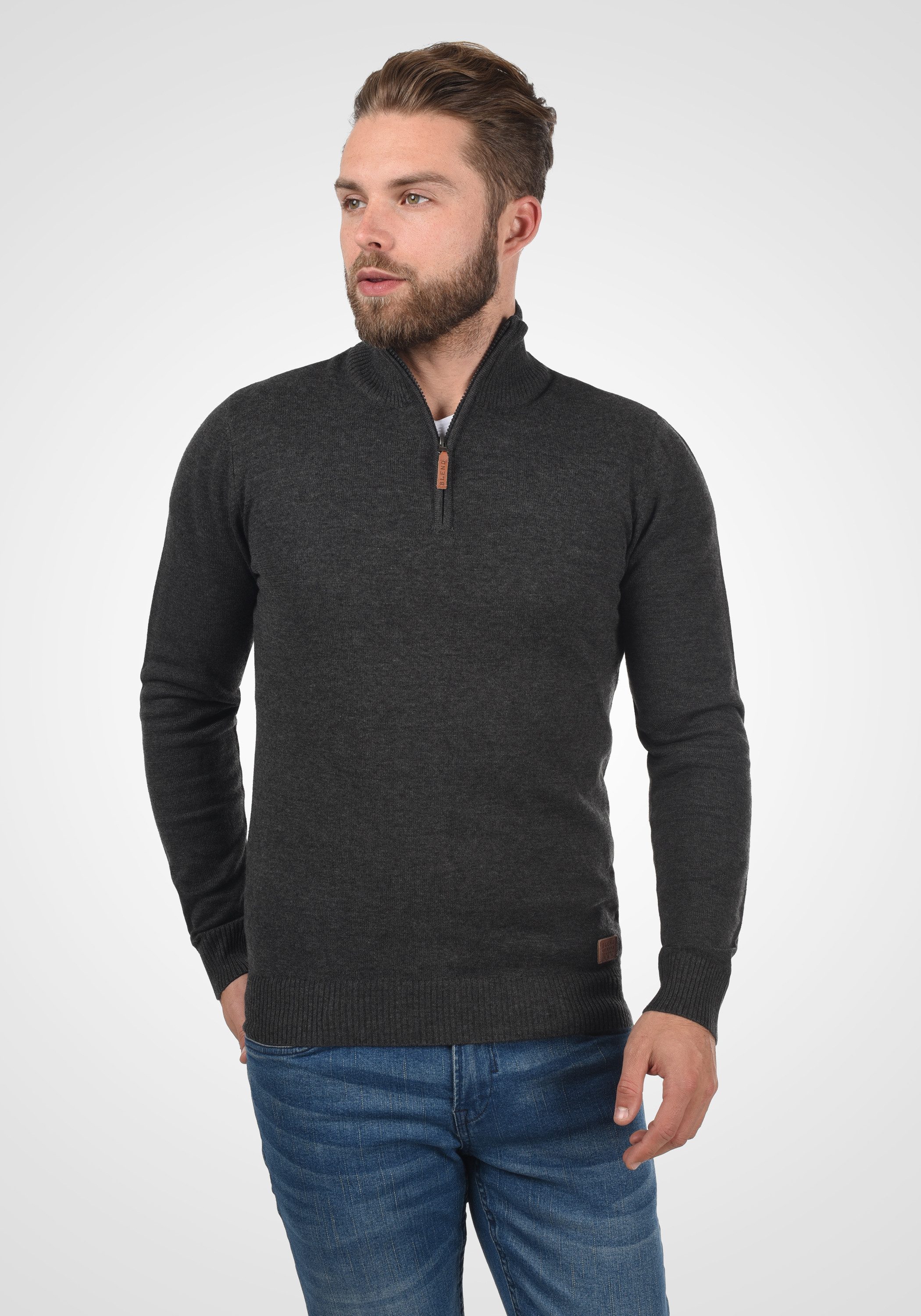 Blend Troyer BHRobin Strickpullover mit hochabschließendem Kragen