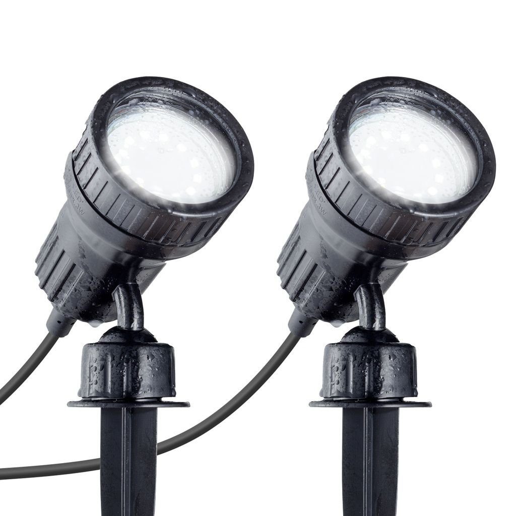 B.K.Licht Gartenstrahler 2er Set LED Gartenstrahler Pflanzenstrahler inkl. 2x3W - BKL1083, LED fest integriert, Warmweiß, 2x 250Lm 3.000K IP44 schwenkbar Außenleuchte